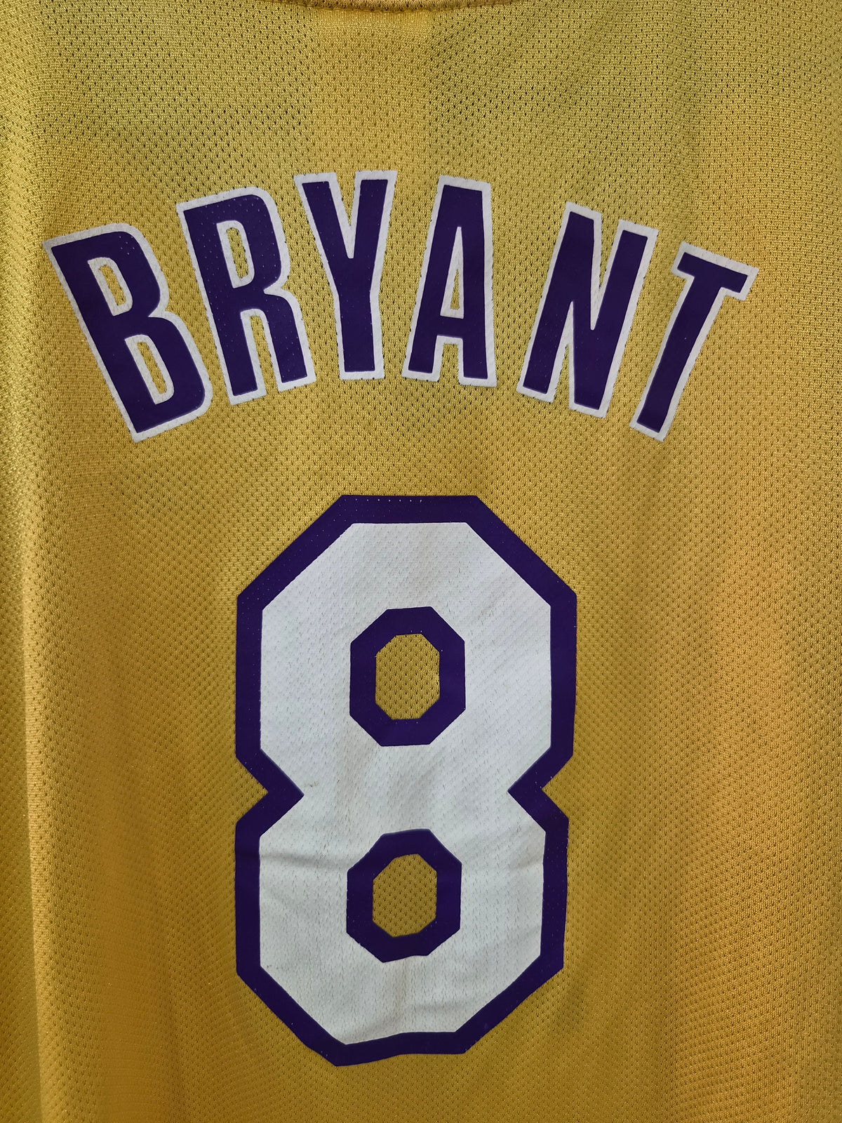 Reebok Los Angeles Lakers NBA Basketball Jersey, #8 Bryant, Yellow, Size Large