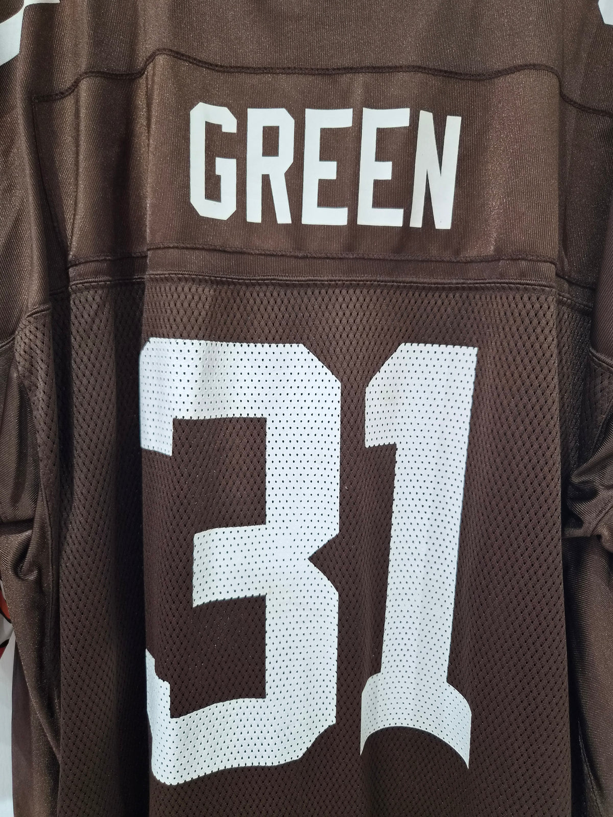 Reebok Cleveland Browns NFL Jersey, #31 Green, Brown, Size XXL