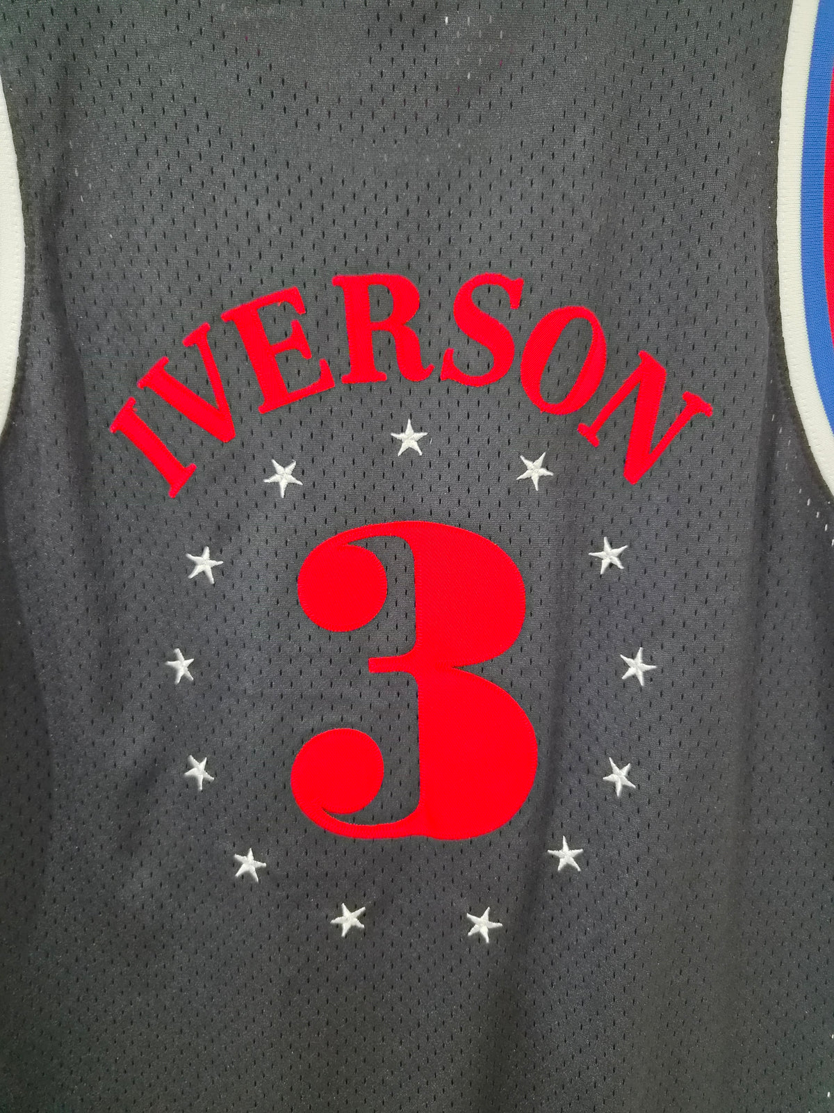 Nike Philadelphia 76ers NBA Jersey, #3 Iverson, Black, Size XL +2 Length