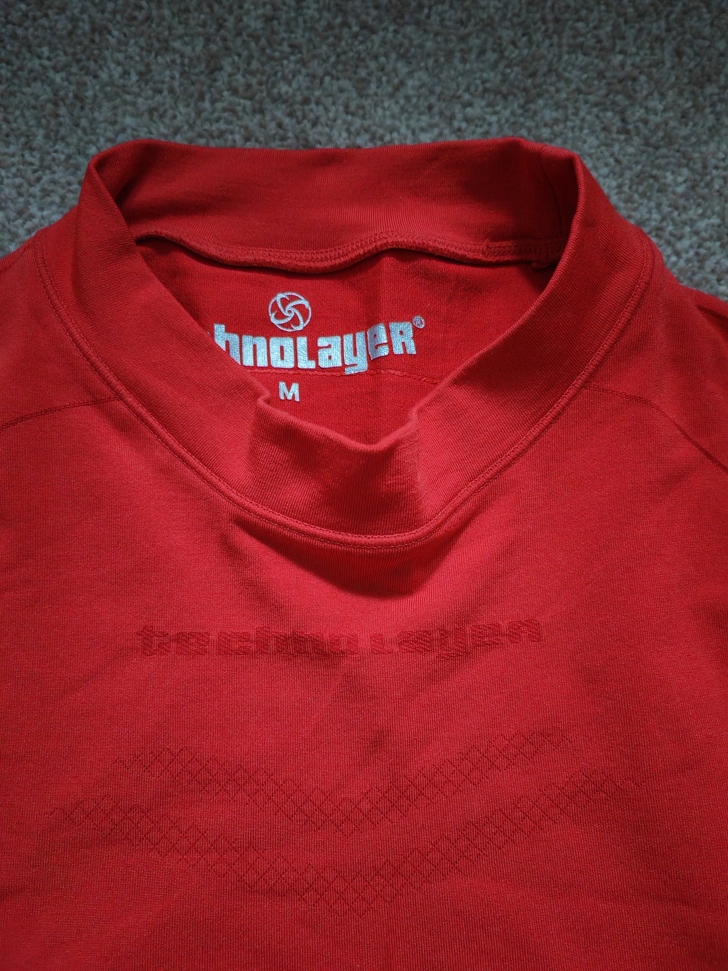 Technolayer Sports Compression Top, Red, Size Medium