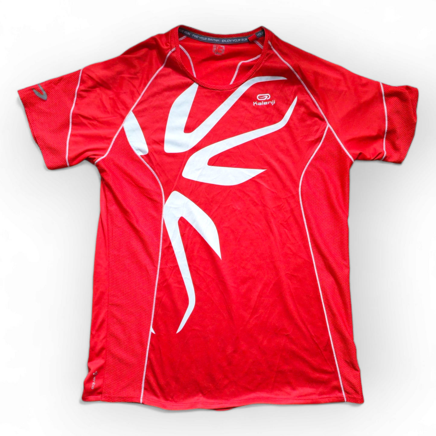 Kalenji Shirt Sleeve Running T Shirt, Red, Size Medium