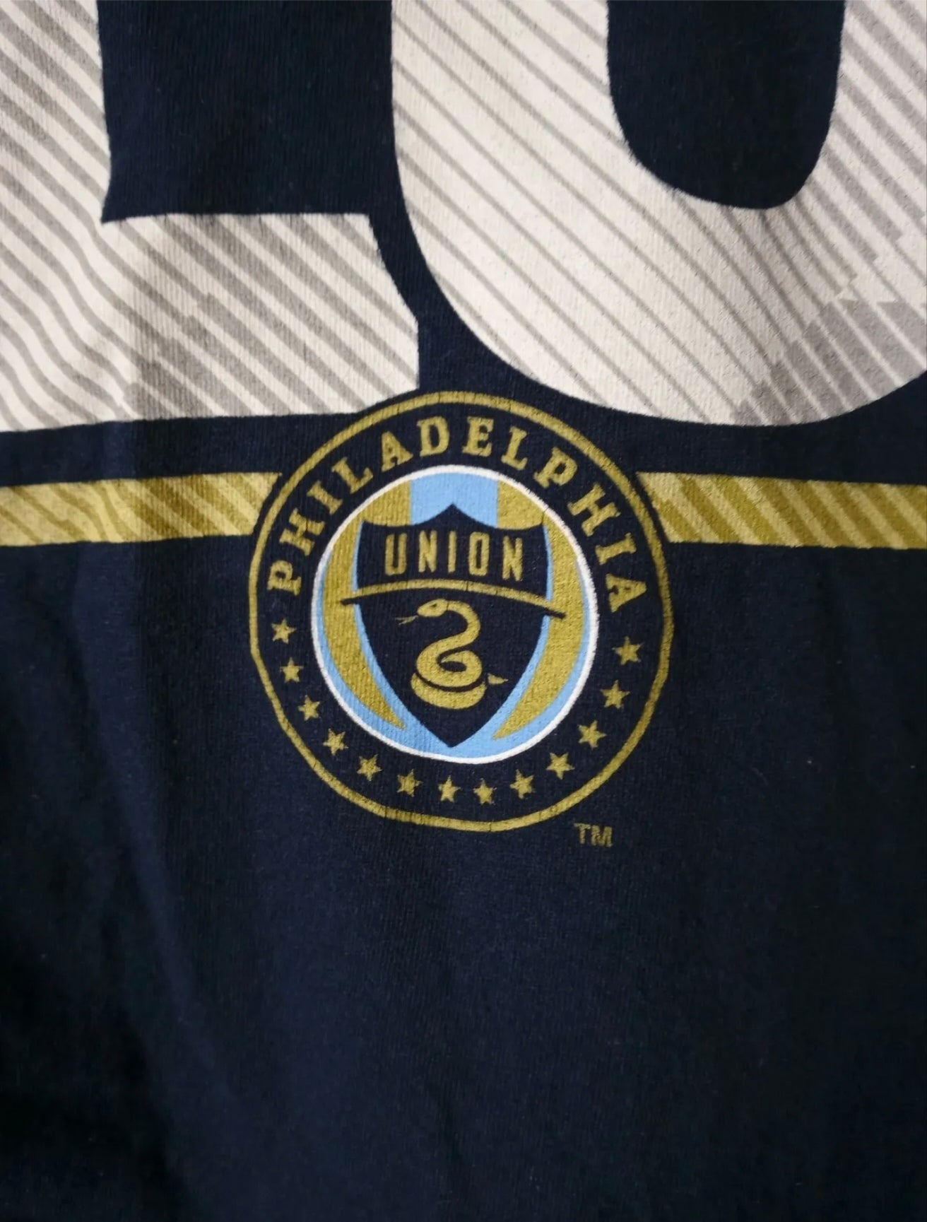 Adidas Philadelphia Union MLS T Shirt, Blue, Size Medium