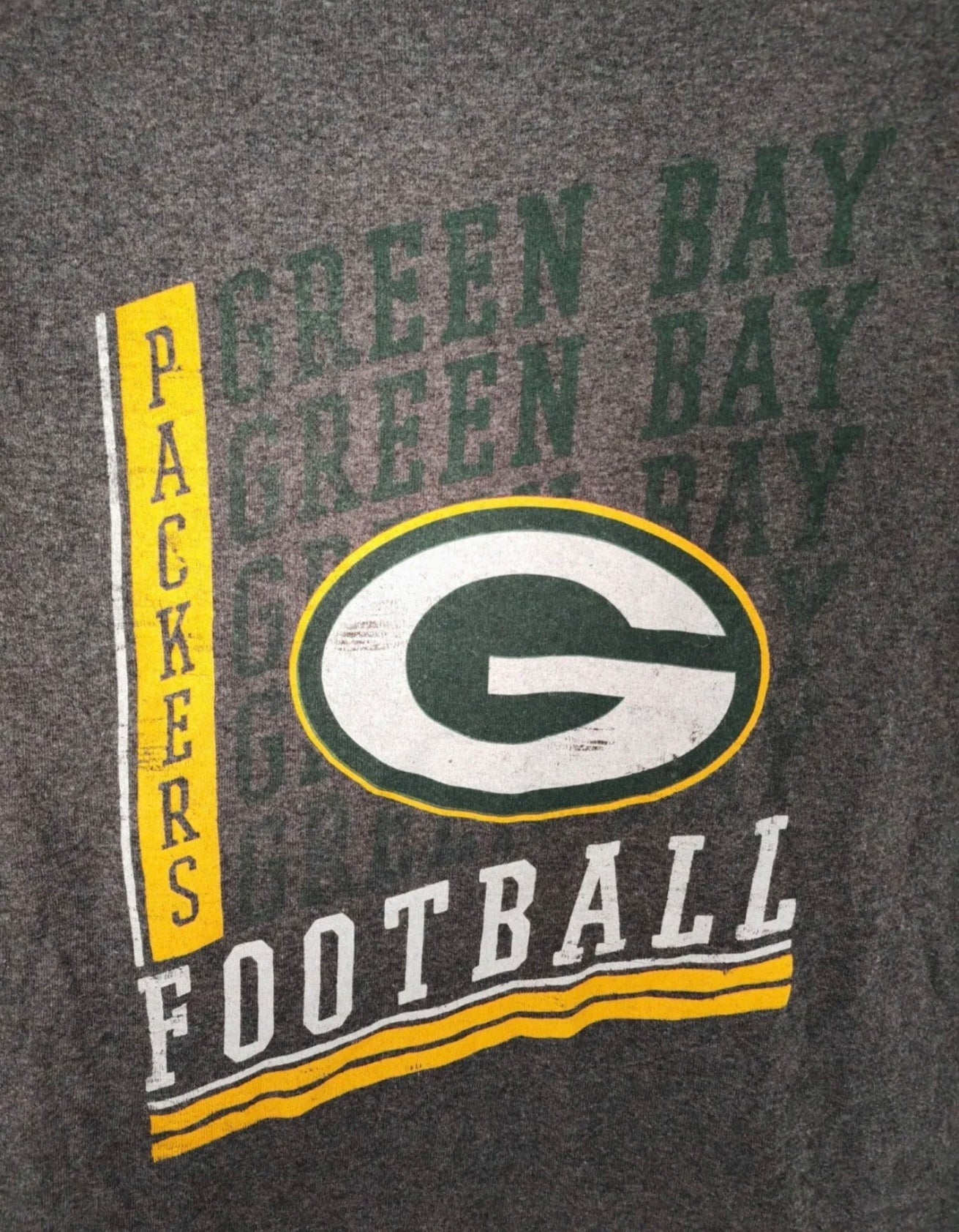 Majestic Green Bay Packers NFL T Shirt, Grey, Size Small