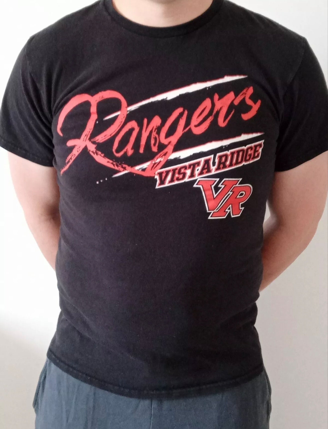 Vista Ridge Rangers High School T Shirt, Black, Size Medium