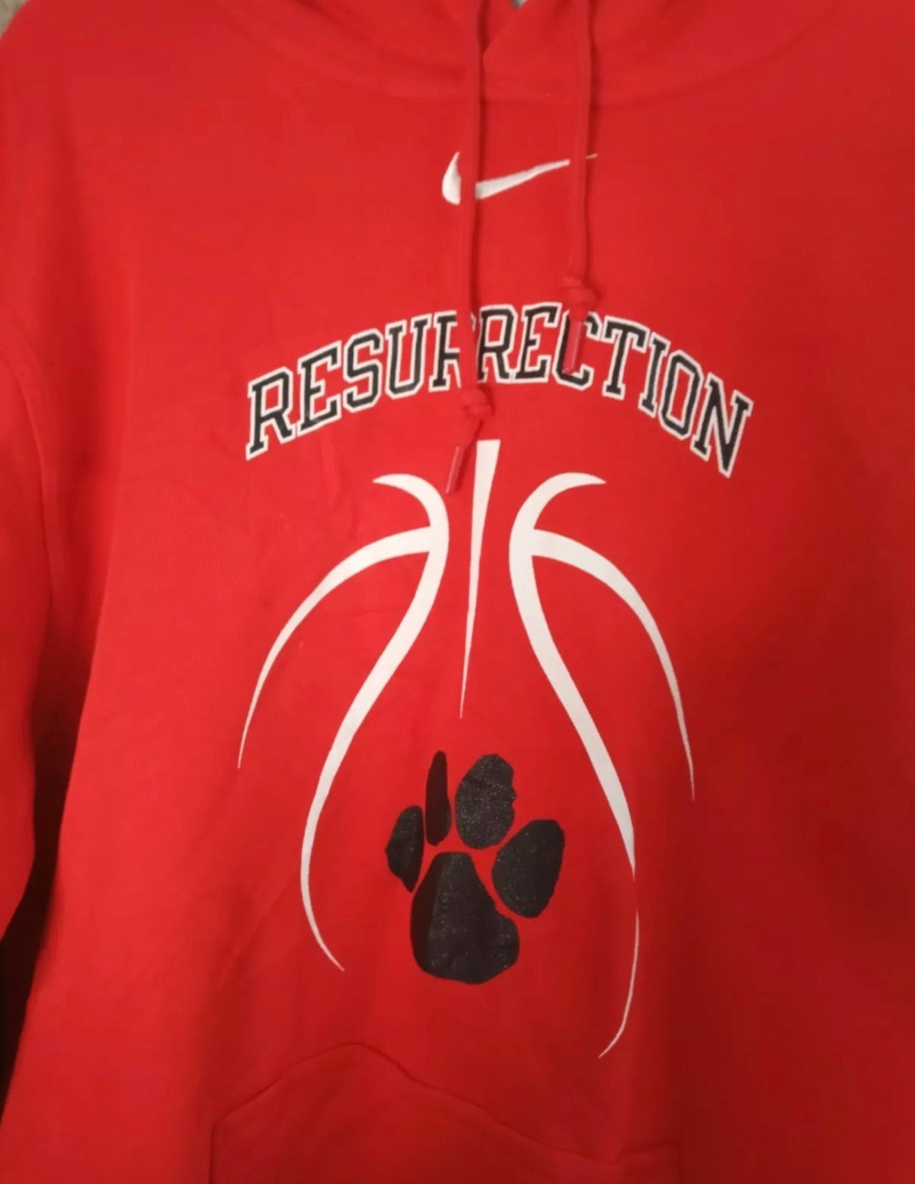 Men's Nike Clemson Tigers NCAA Basketball pull over hoodie, red, Size Small