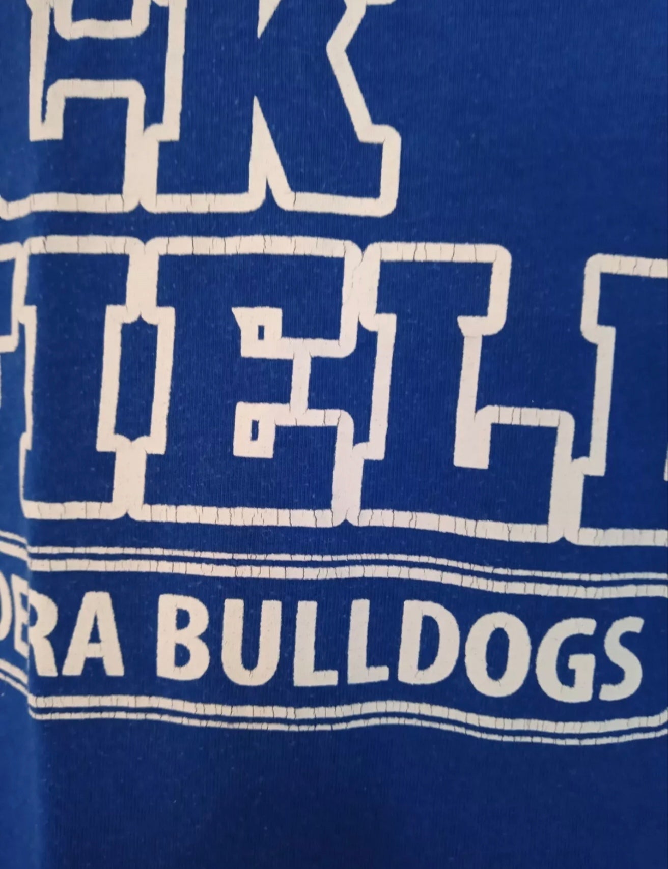 Adidas Bandera Bulldogs High School Track & Field t shirt, blue, size Medium