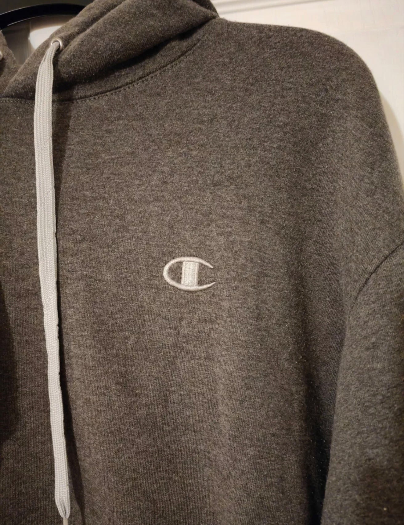 Champion Pullover Hoodie, Grey, Size Large