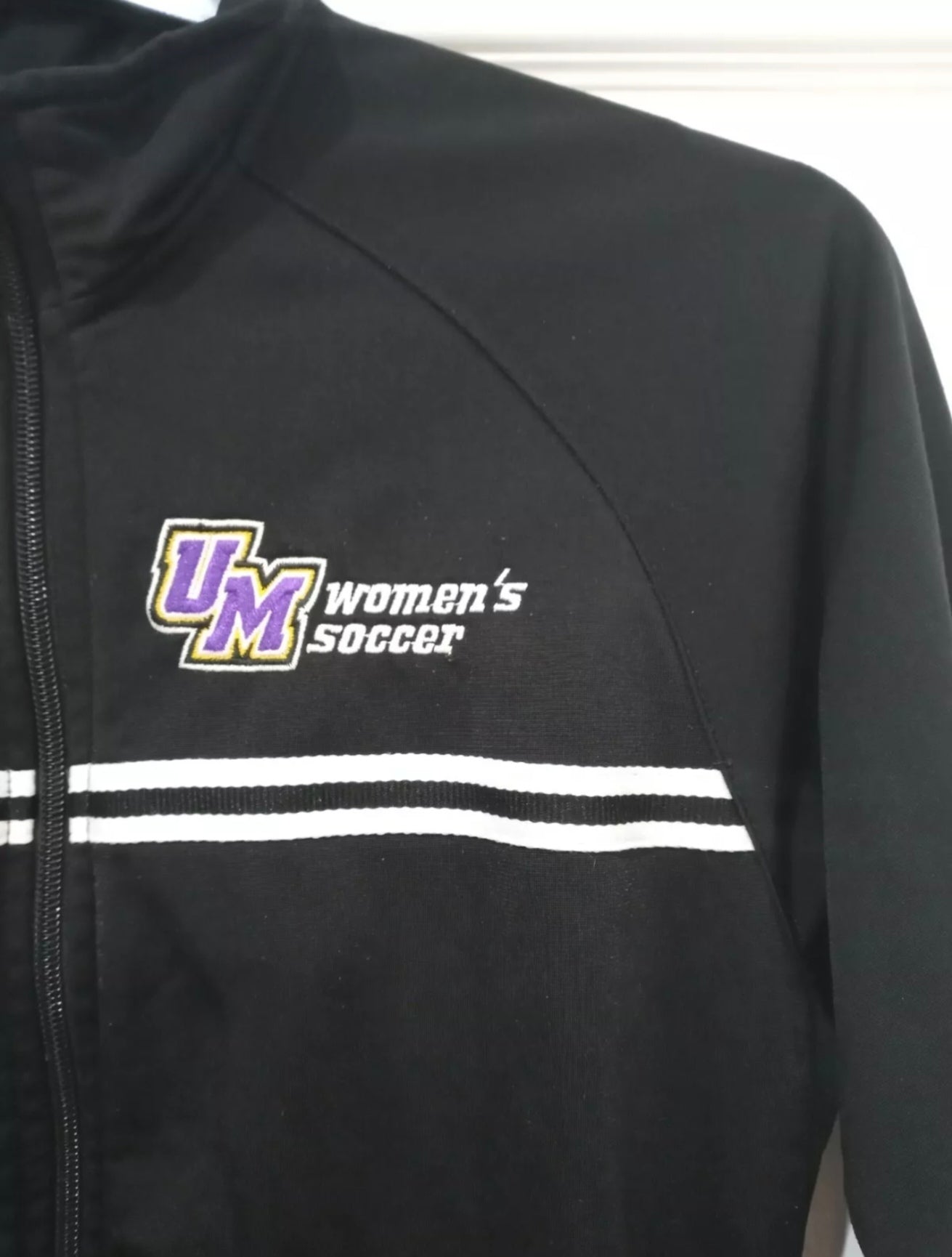 Youth Girl's Nike UM Women's Soccer full zip tracksuit top, black, size Youth XL
