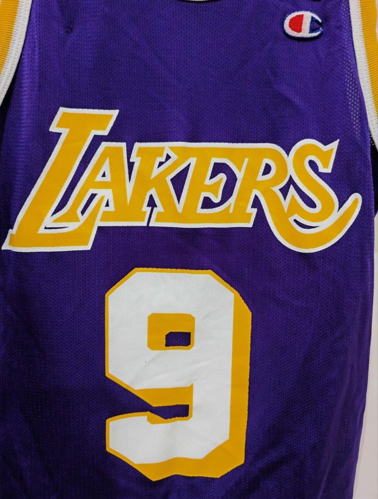 Vintage Champion Los Angeles Lakers NBA Jersey, #9 Van Exel, Purple, Size 36 XS-S