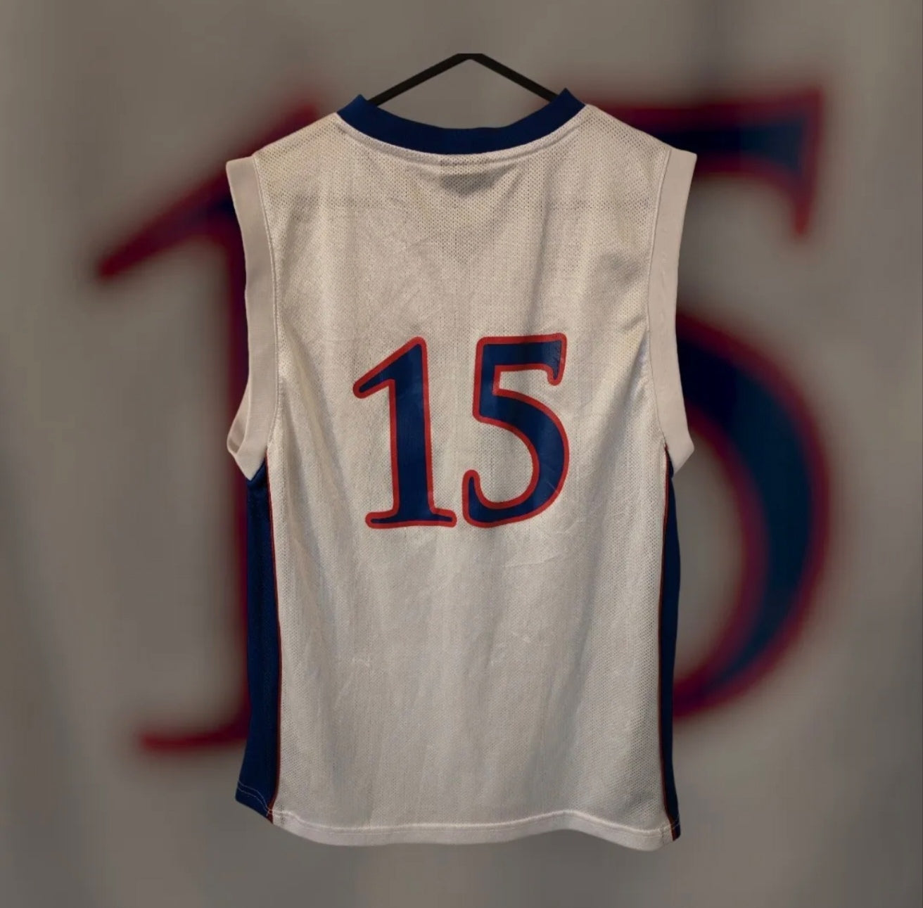 Youth Kansas Jayhawks NCAA Basketball Jersey, #15, White, Size YL