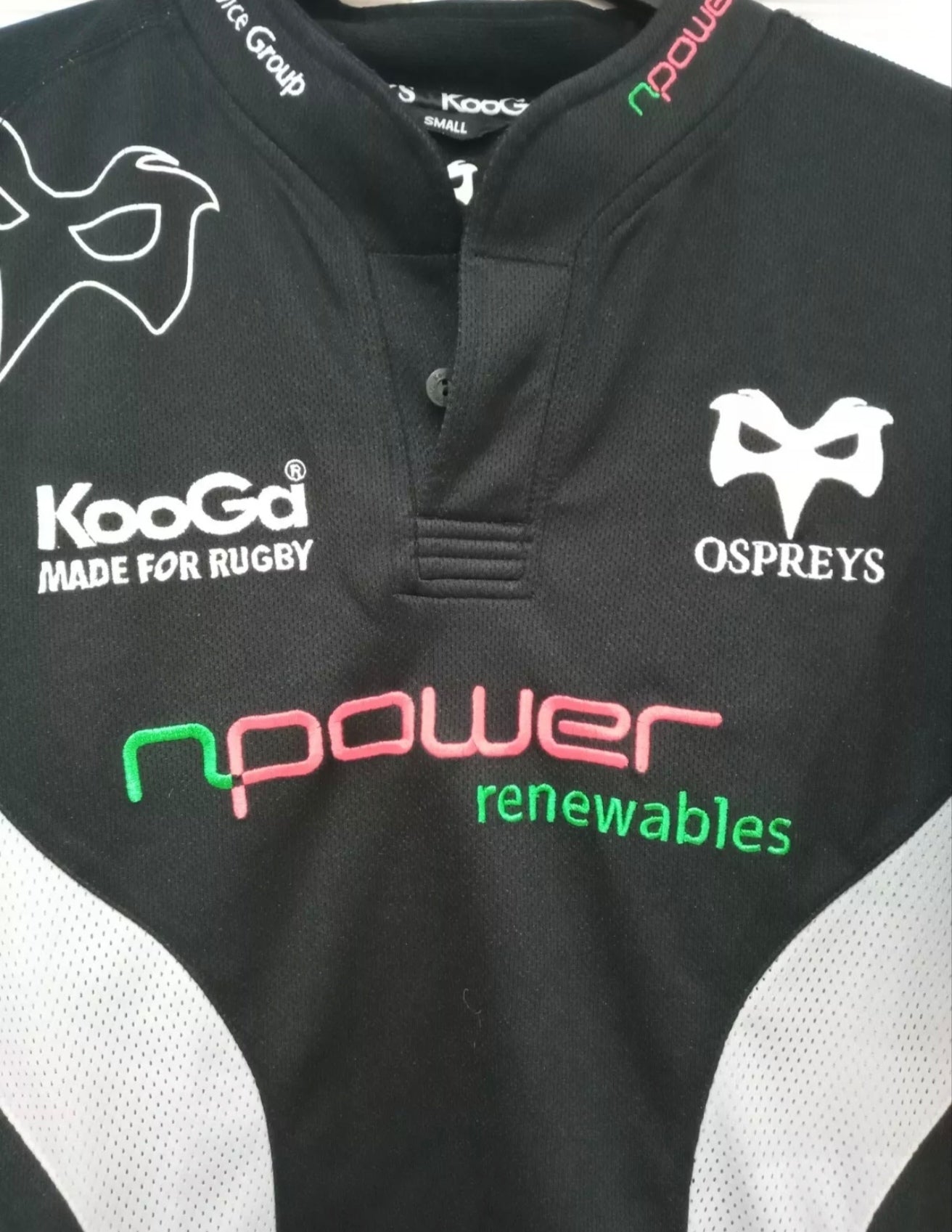 Kooga Ospreys rugby union jersey, black, size Small