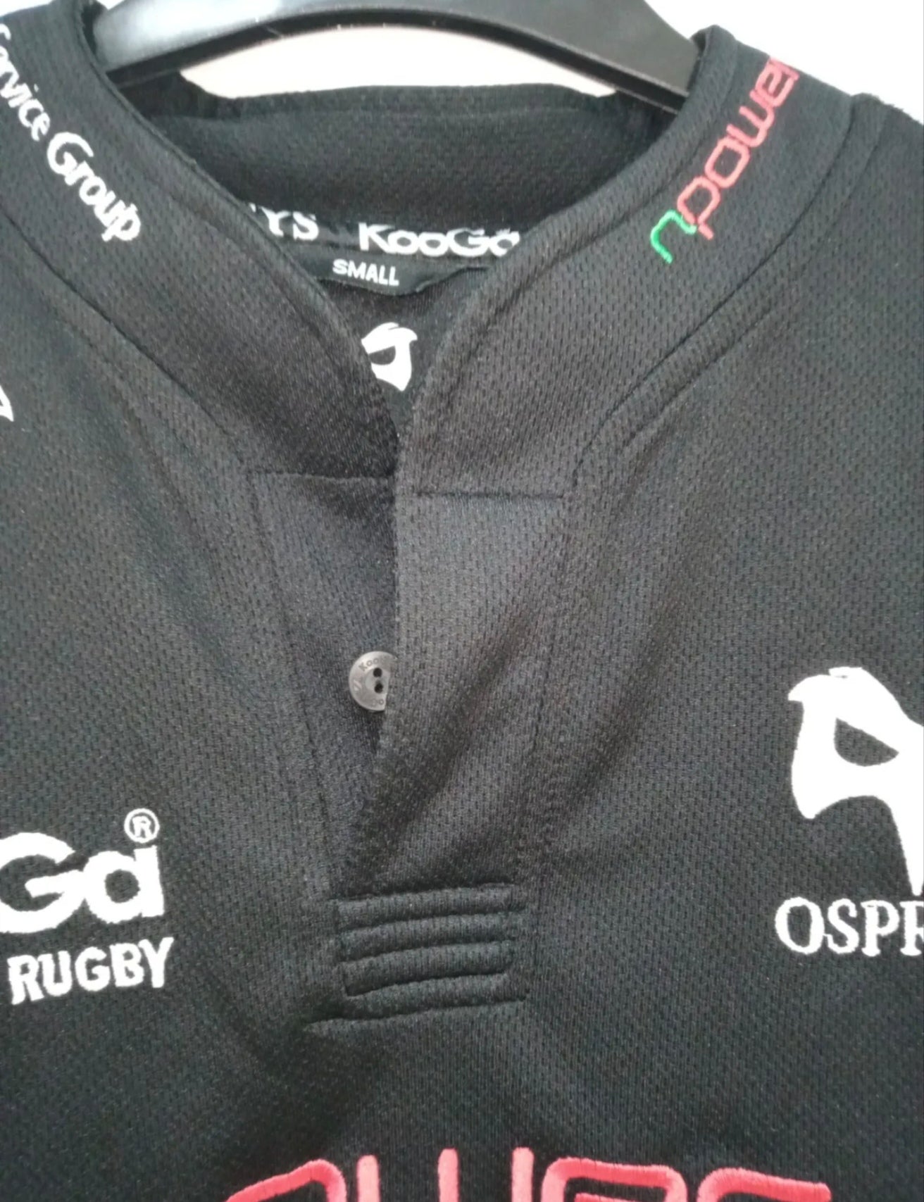 Kooga Ospreys rugby union jersey, black, size Small