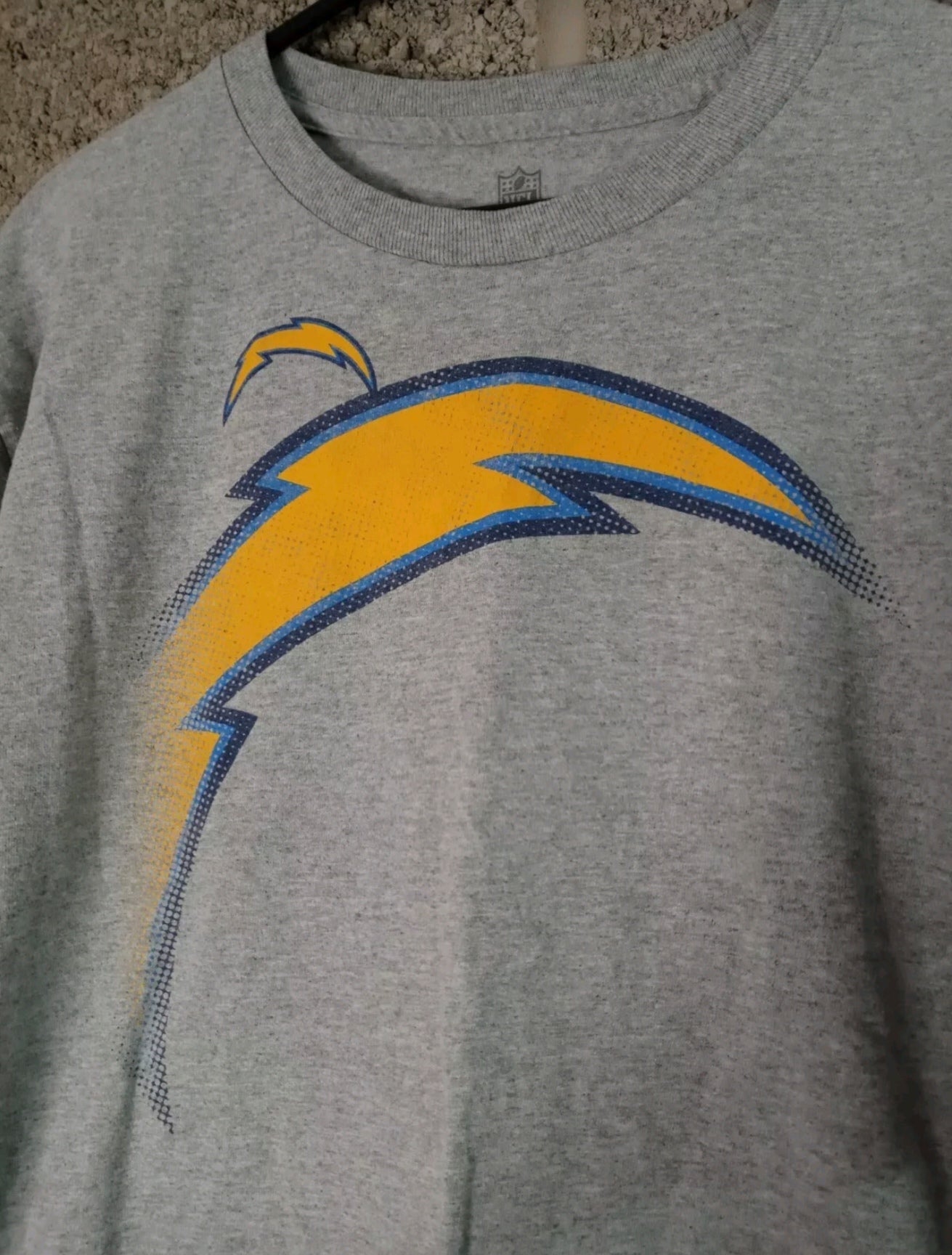 Women's NFL Los Angeles Chargers t shirt, grey, size XL