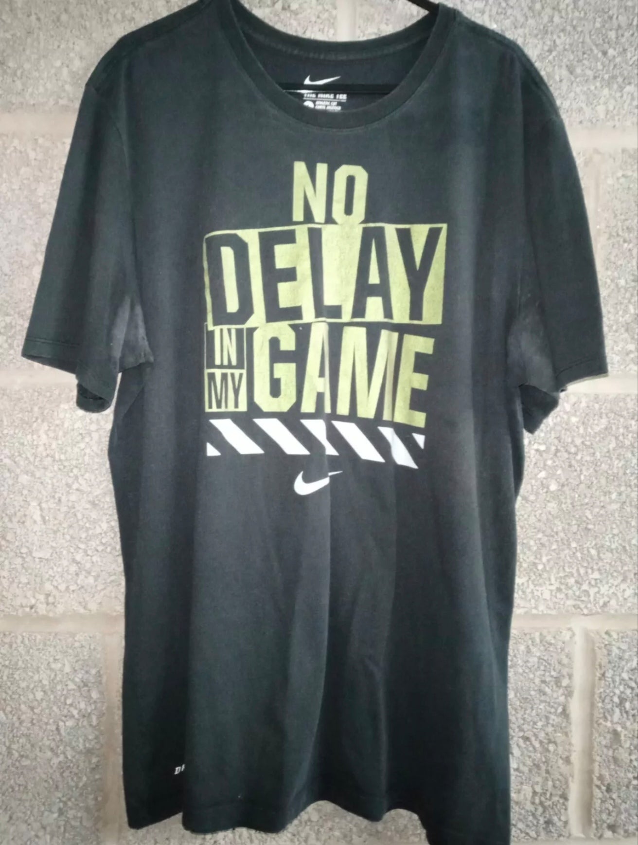 Nike Big Logo 'No Delay In My Game' T Shirt, Grey Size Large