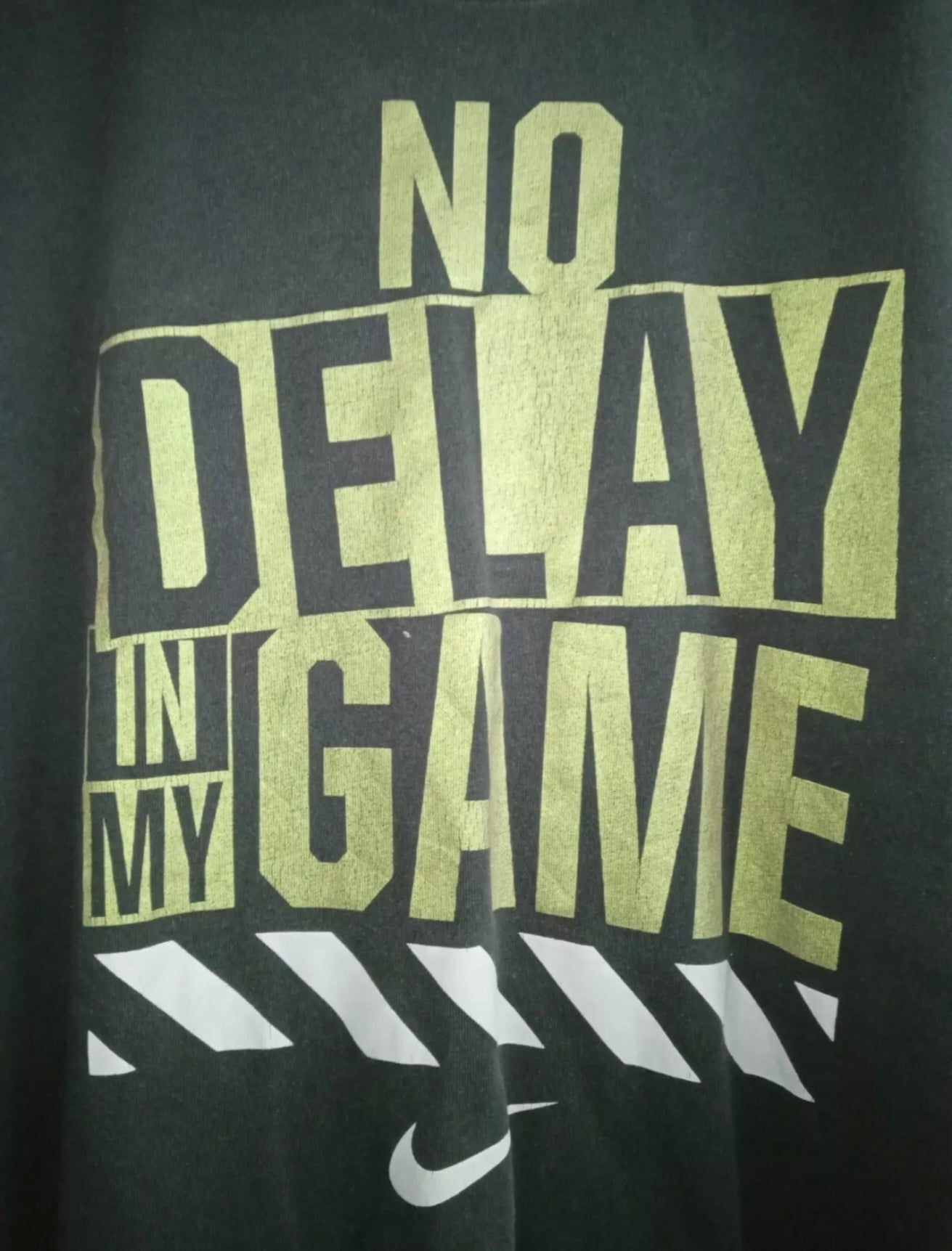 Nike Big Logo 'No Delay In My Game' T Shirt, Grey Size Large