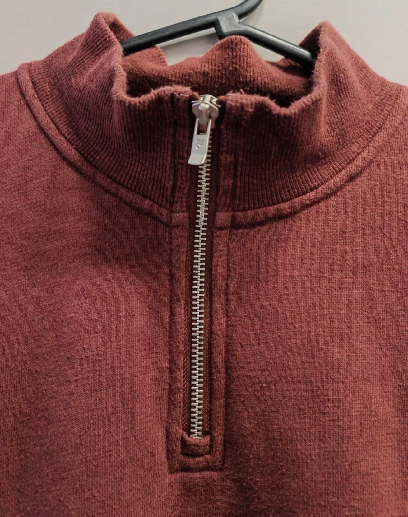 Farah 1/4 Zip Long Sleeve Jumper, Burgundy, Size Large