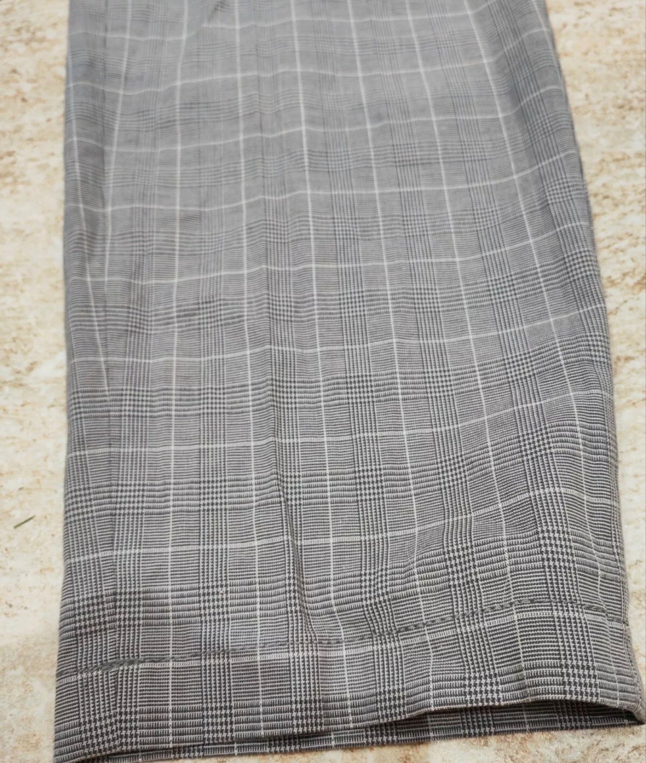 Ben Sherman Slim Tapered Fit Grey Chequered Trousers, Size 36 S