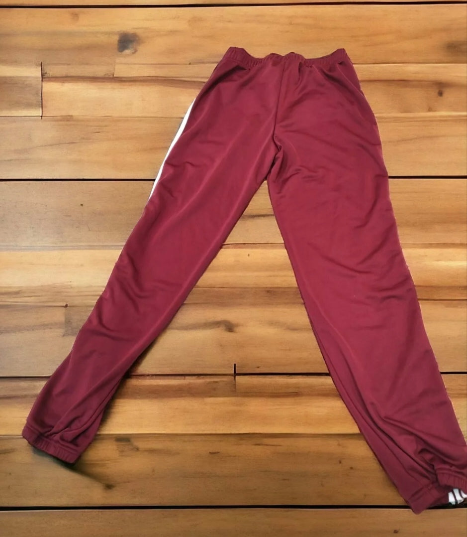 Youth Adidas Tracksuit, Full Zip Jacket And Trousers, Maroon/White/Red, 13-14Y