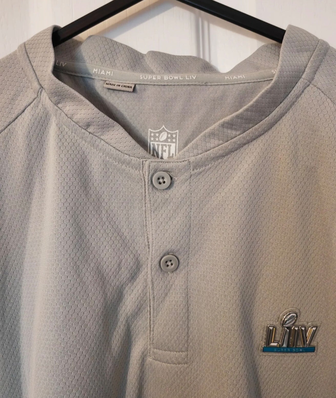 NFL Super Bowl LIV Miami Polo Shirt, Grey, Size Large