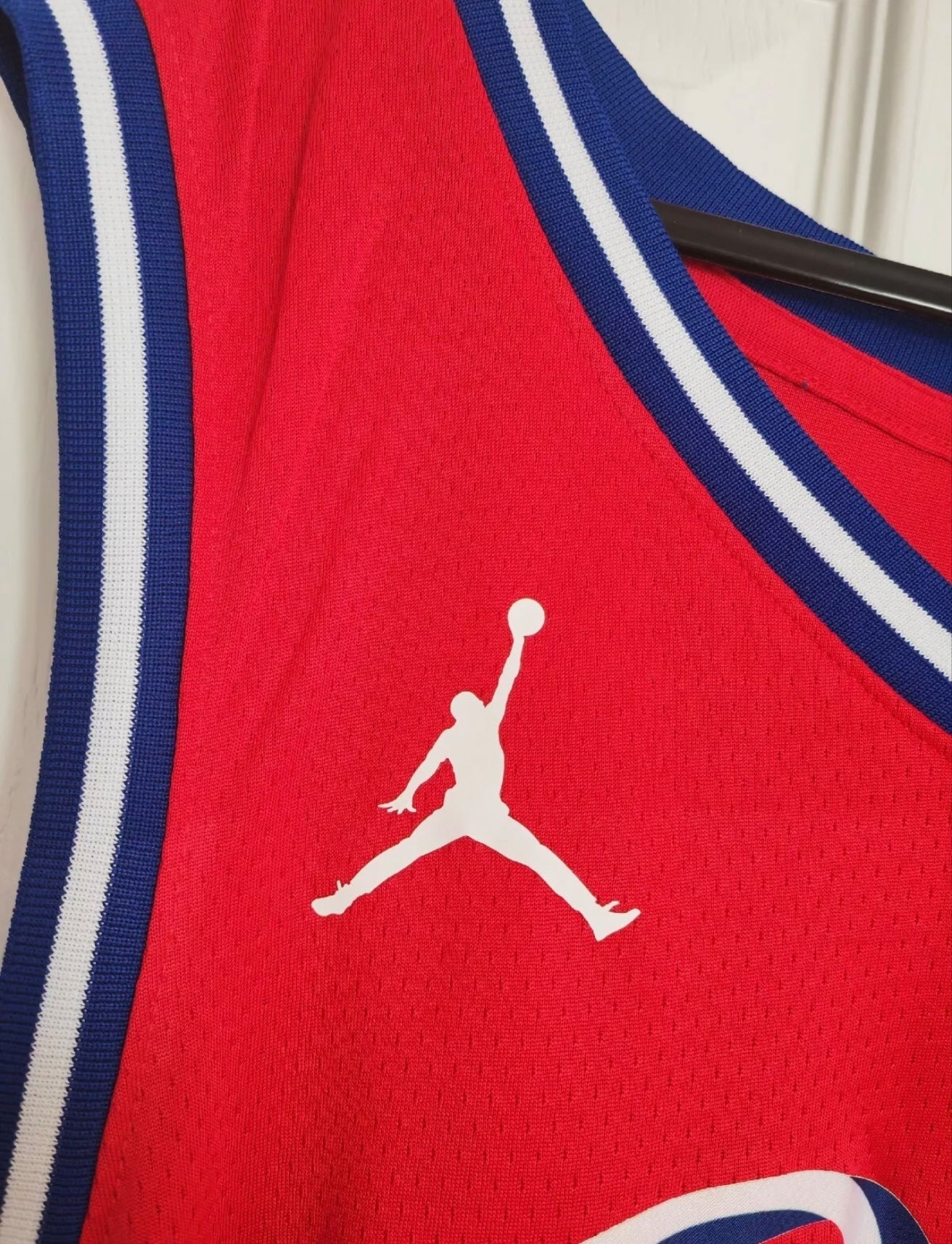 Jordan Philadelphia 76ers NBA Basketball Jersey, #5 Saba, Red, Size XXL