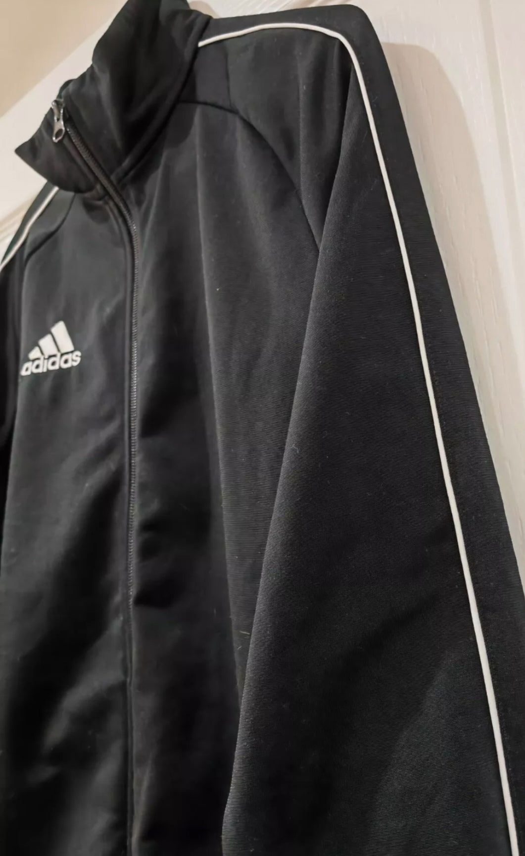 Youth Adidas Full Zip Tracksuit Top, Black, Size 13-14 Years