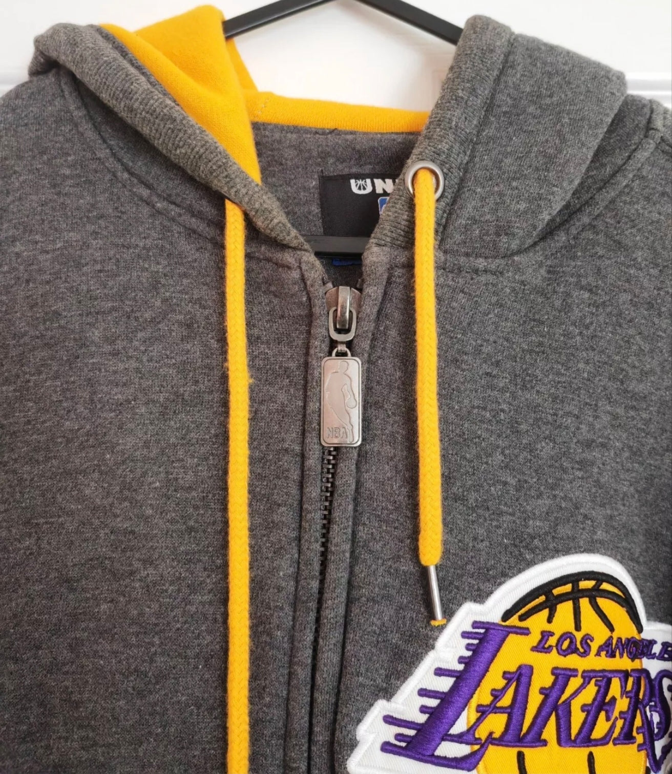 NBA UNK Los Angeles Lakers Full Zip Hoodie, Grey, Size Small