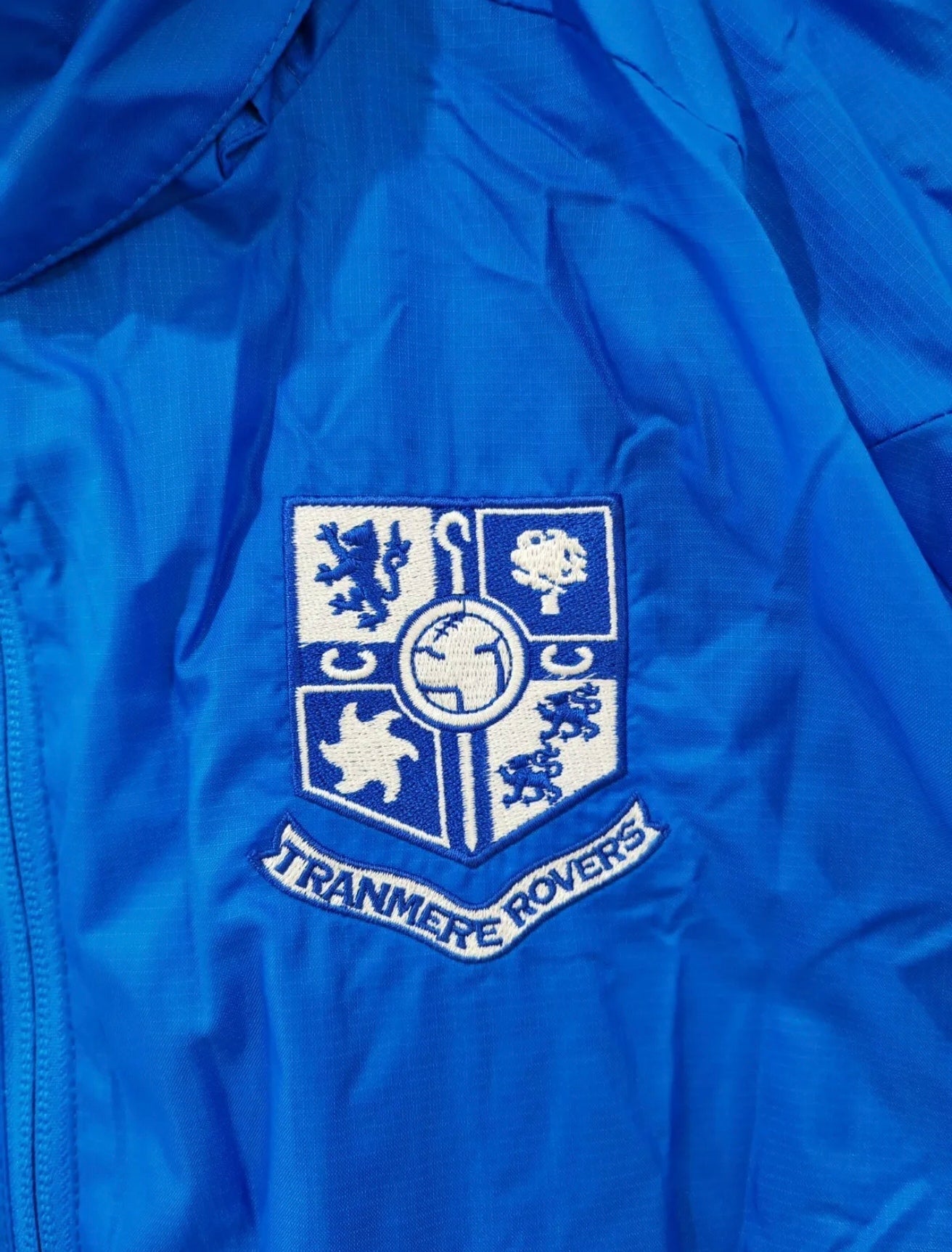 Puma Tranmere Rovers Full Zip, Hooded Rain Coat, Blue, Size Medium