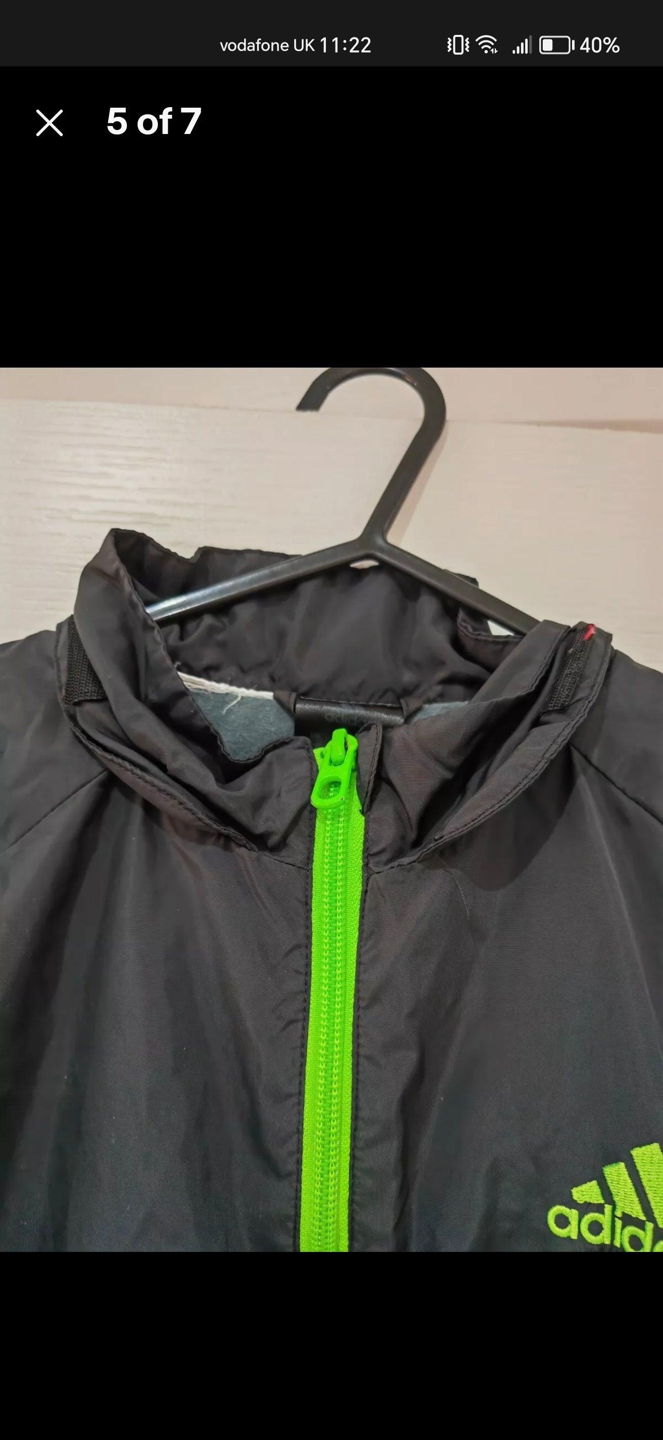 Youth Adidas Climaproof Full Zip Tracksuit Jacket, Black/Blue, Size 9-10 Years