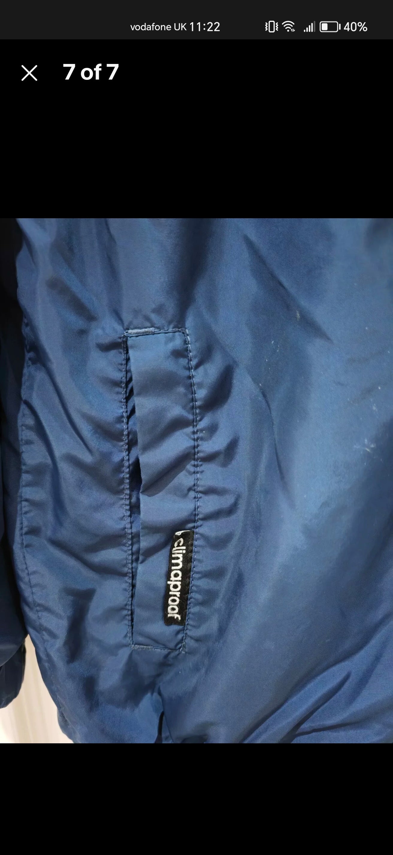 Youth Adidas Climaproof Full Zip Tracksuit Jacket, Black/Blue, Size 9-10 Years