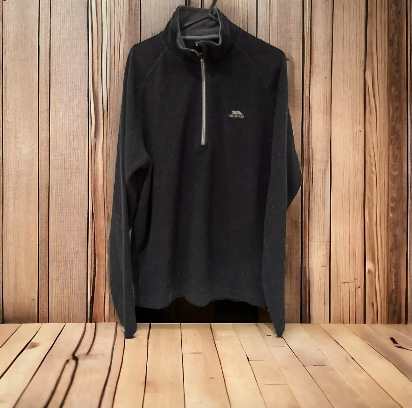Trespass Long Sleeve 1/4 Zip Jumper, Black, Size Small