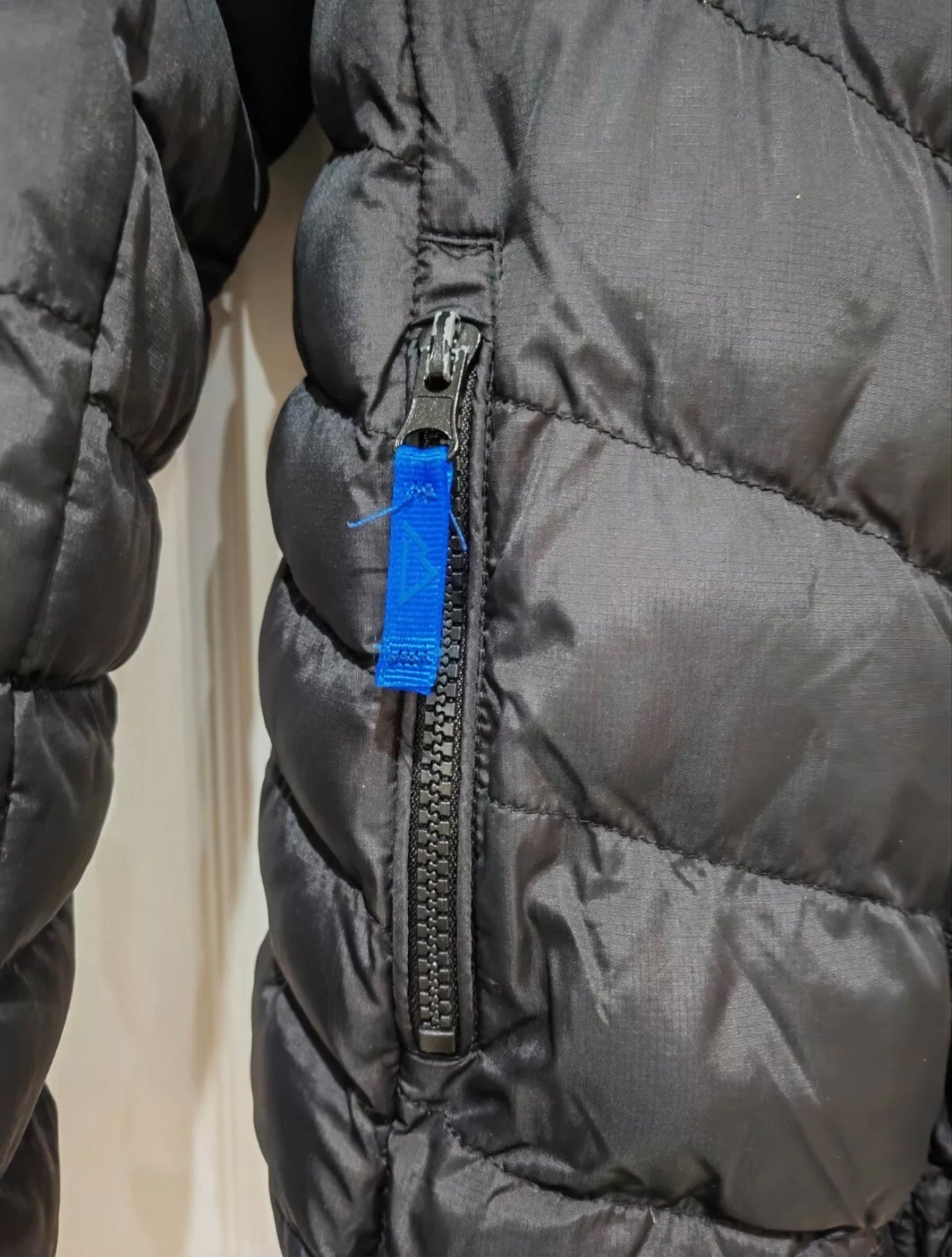 Boys Mountain Elite Full Zip, Hooded Puffer Coat, Black, Size 8-9 Years