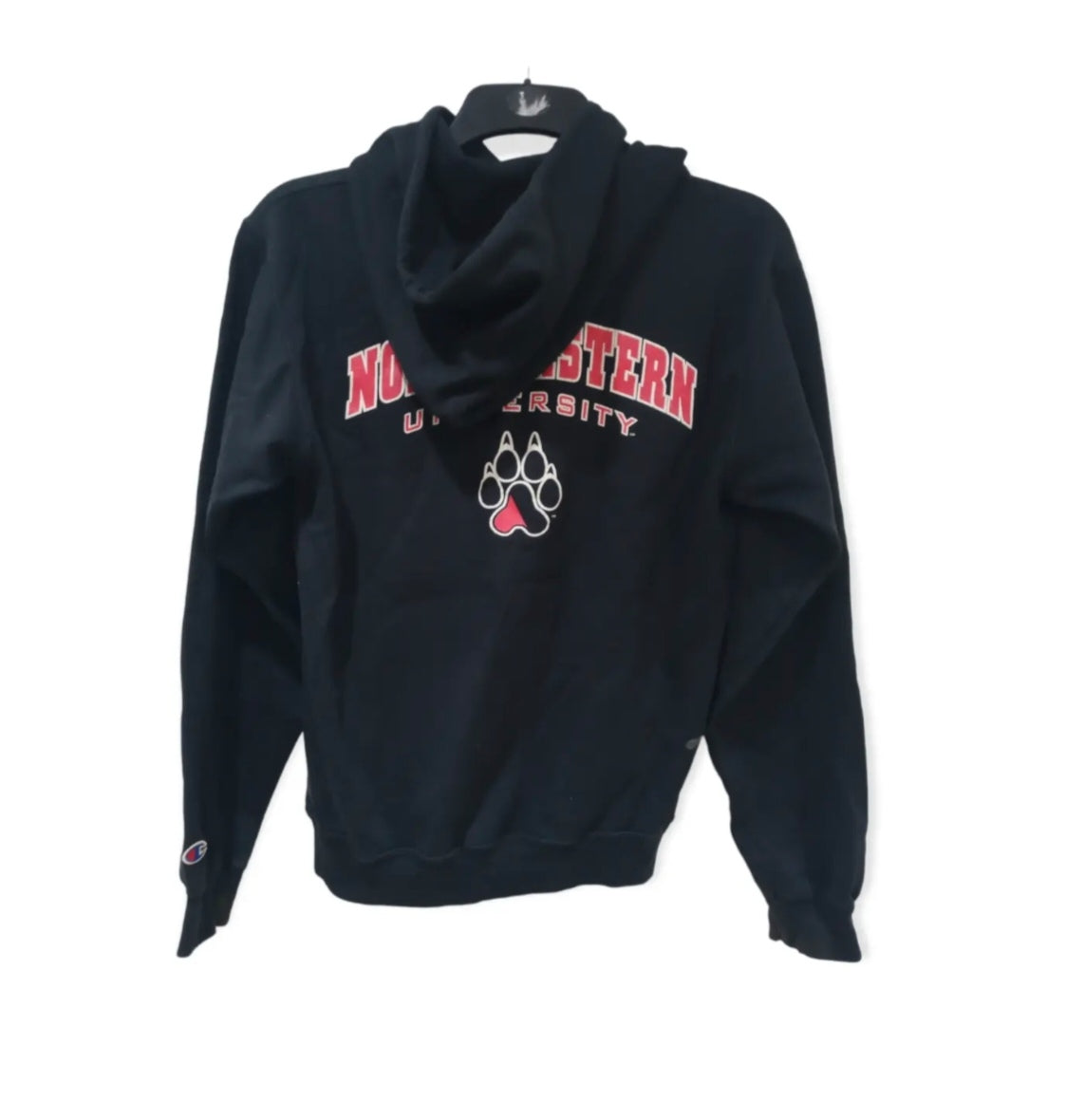 Champion Northeastern University Huskies NCAA pull over hoodie, black, size Small
