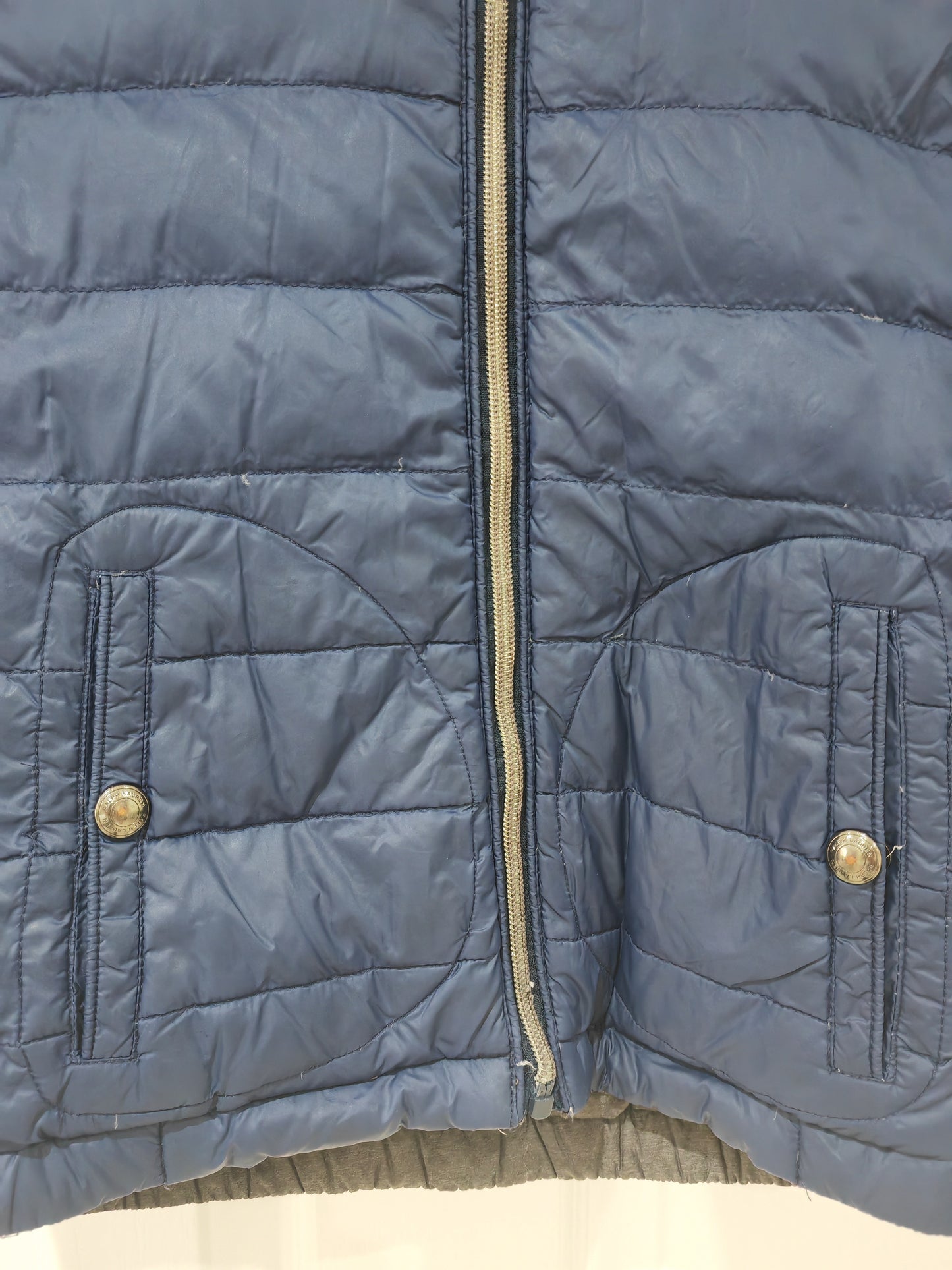 Youth Polo By Ralph Lauren Reversible Full Zip Hooded Coat, Navy Blue/Grey, Youth Small