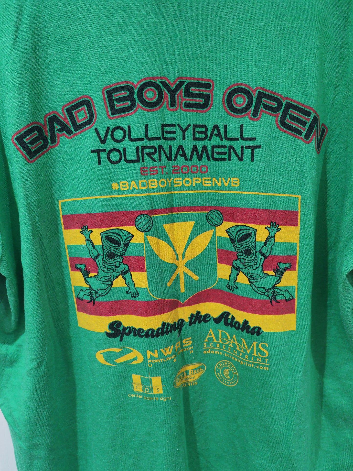 Next Level Apparel Bad Boys Volleyball T Shirt, Green, Size Large