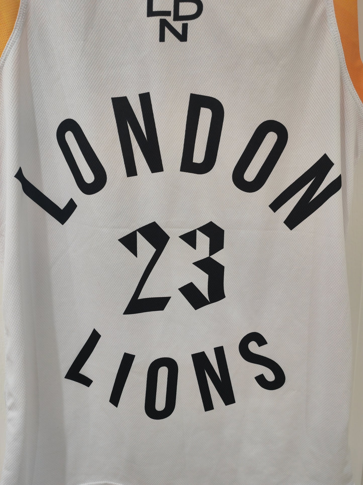 Kappa London Lions SBL Basketball Jersey, #23, White, Size Small
