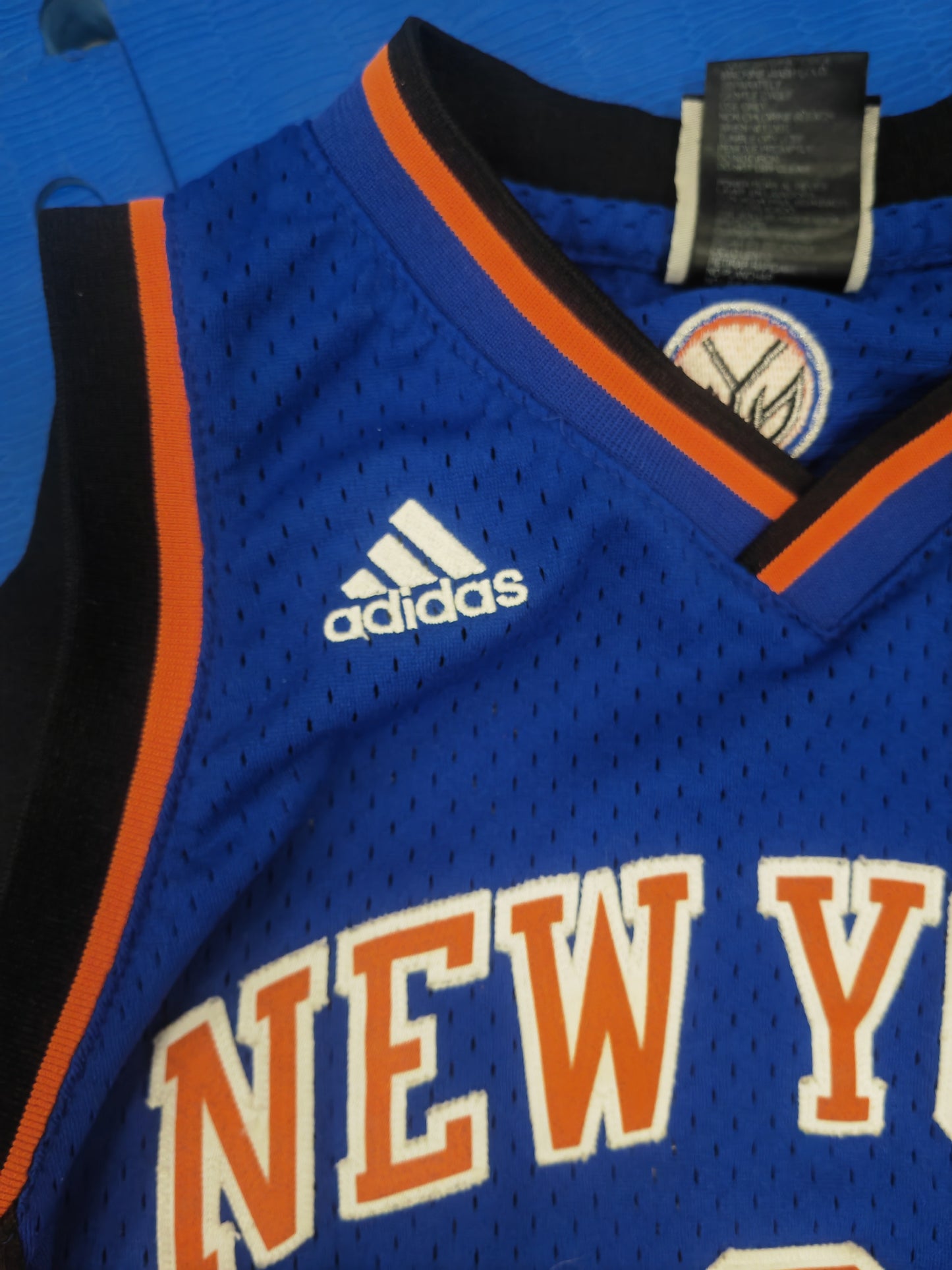 Youth Adidas New York Knicks NBA Basketball Jersey, #3 Marbury, Blue, Size YM