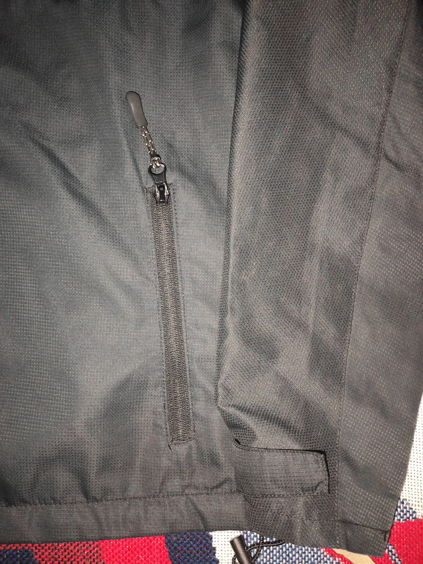 F&F Full Zip, Hooded Shower Resistant Coat, Black, Size Small