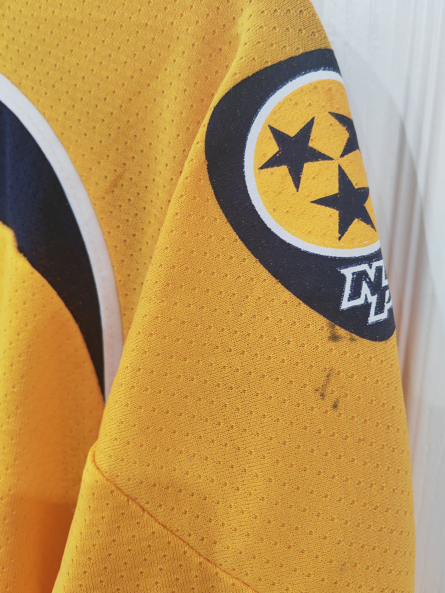 Youth Reebok Nashville Predators NHL Hockey Jersey, #6 Weber, Yellow, Size YL/XL