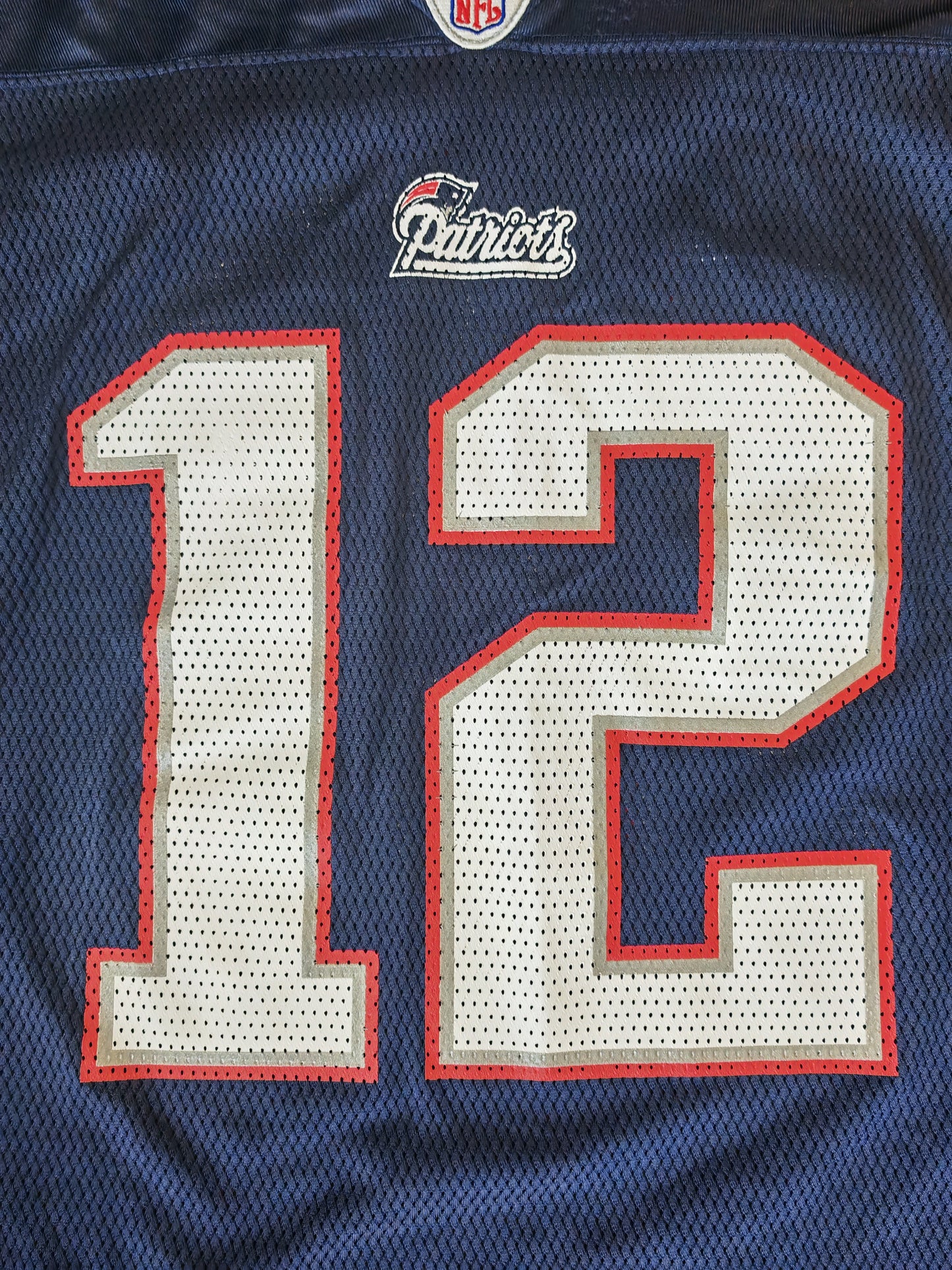 Reebok New England Patriots NFL Jersey, #12 Brady, Navy, Size Large