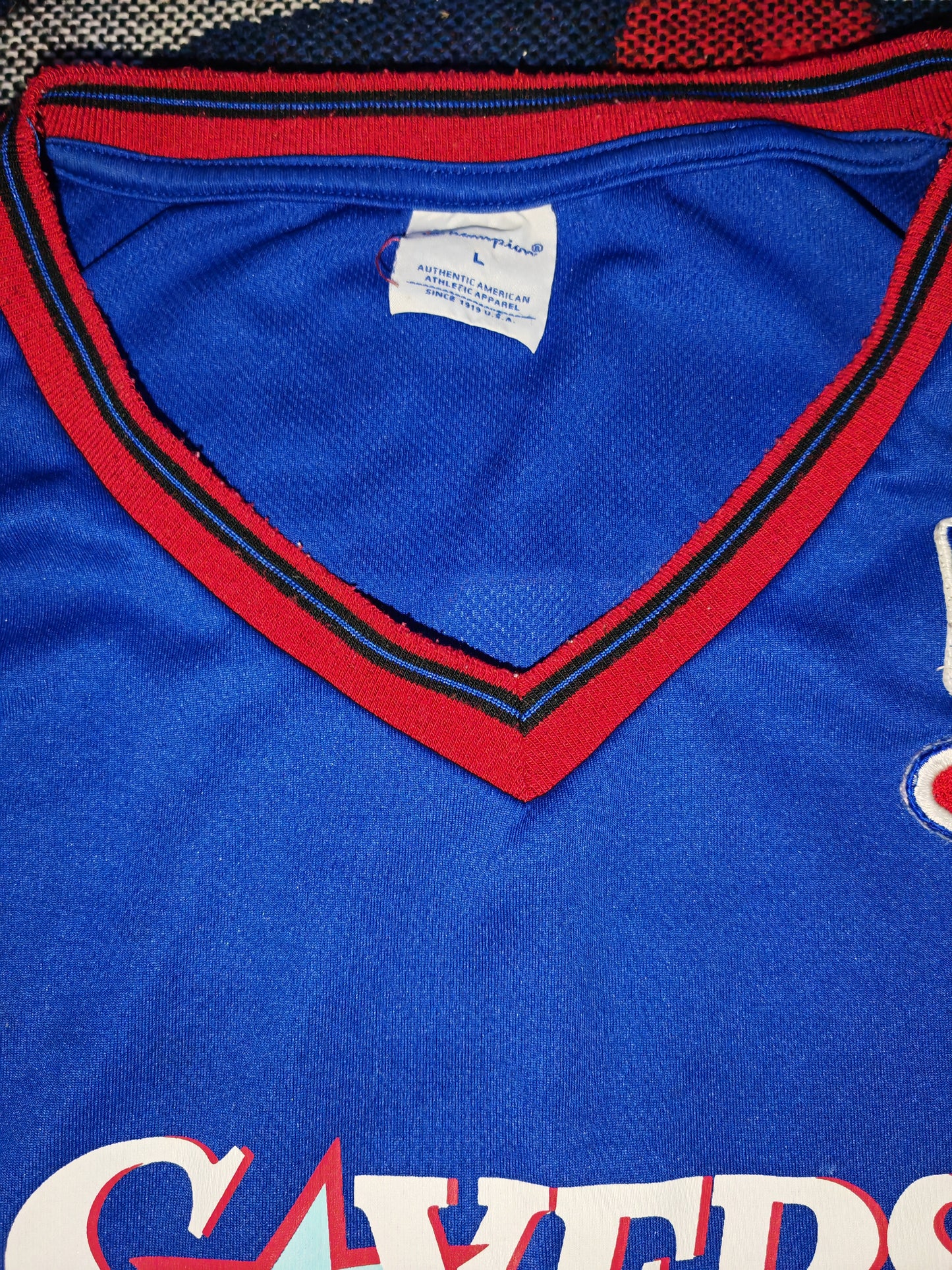 Champion Philadelphia 76ers Basketball Jersey, #3 Iverson, Blue, Size Large