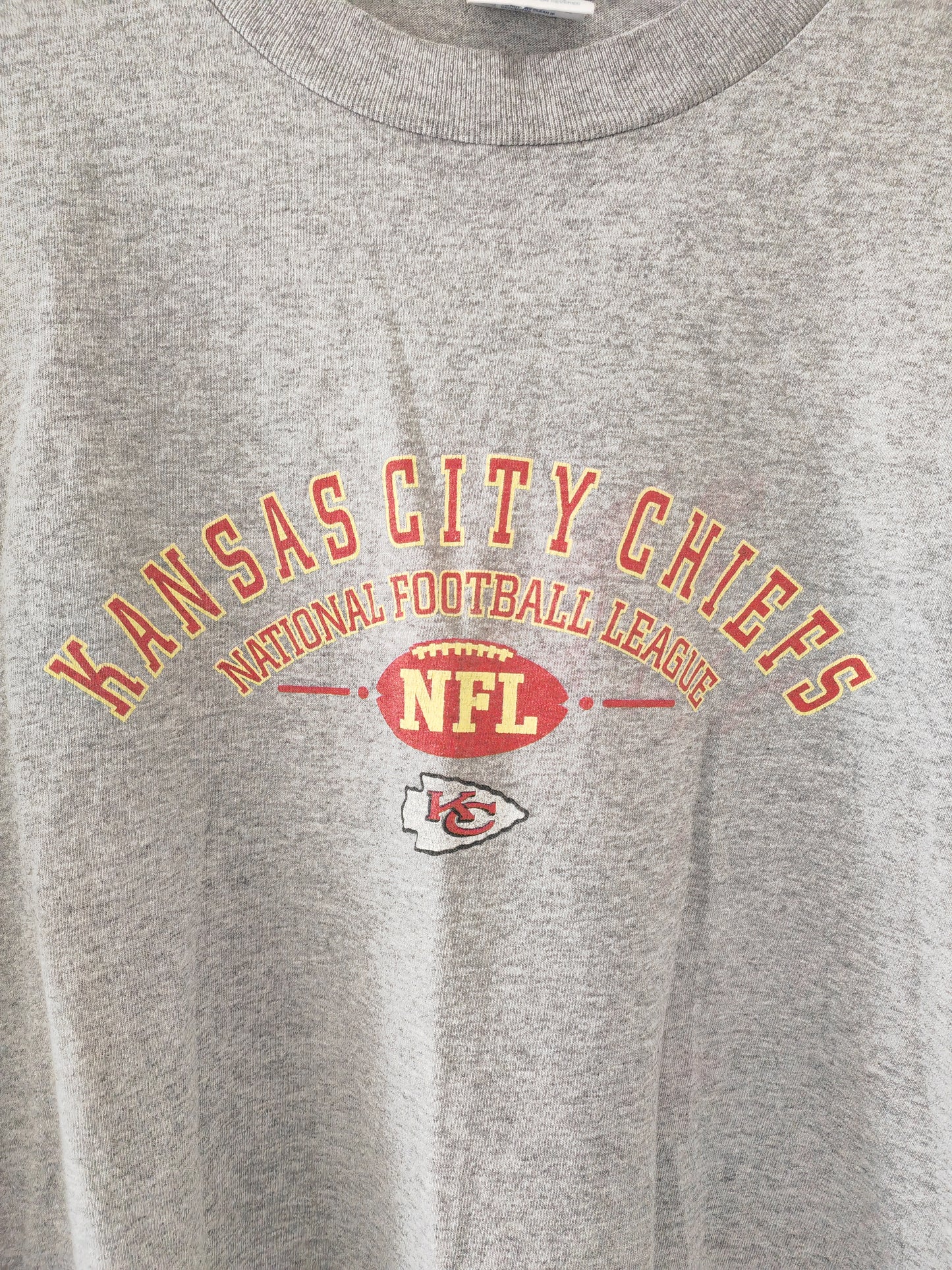 Delta Kansas City Chiefs NFL Short Sleeve T Shirt, Grey, Size XL