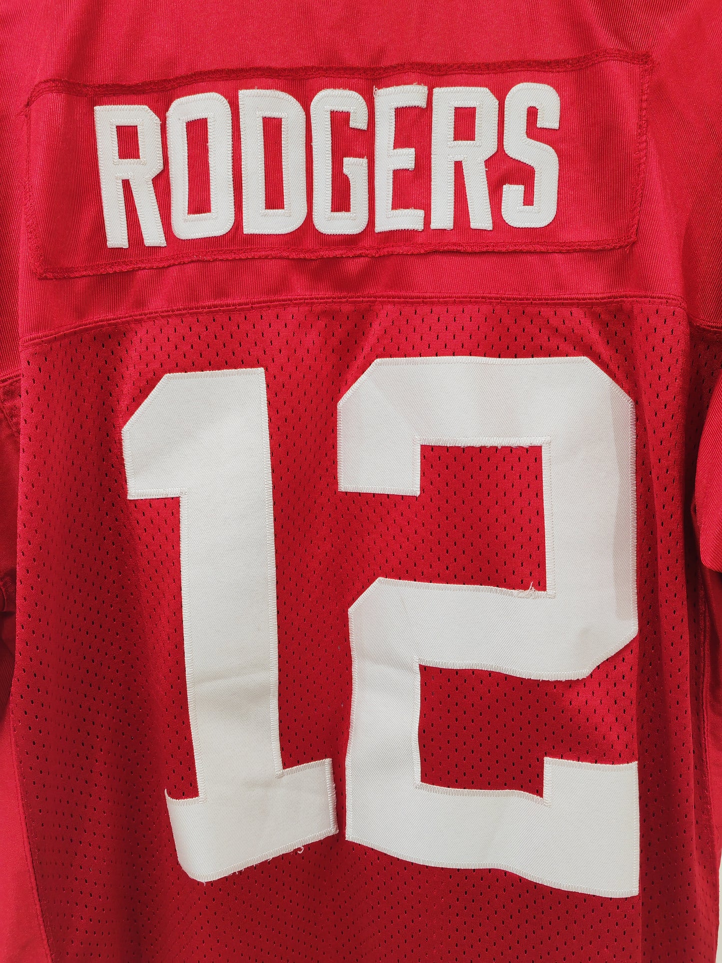 Reebok Green Bay Packers NFL Jersey, #12 Rodgers, Red, Size 50 Large