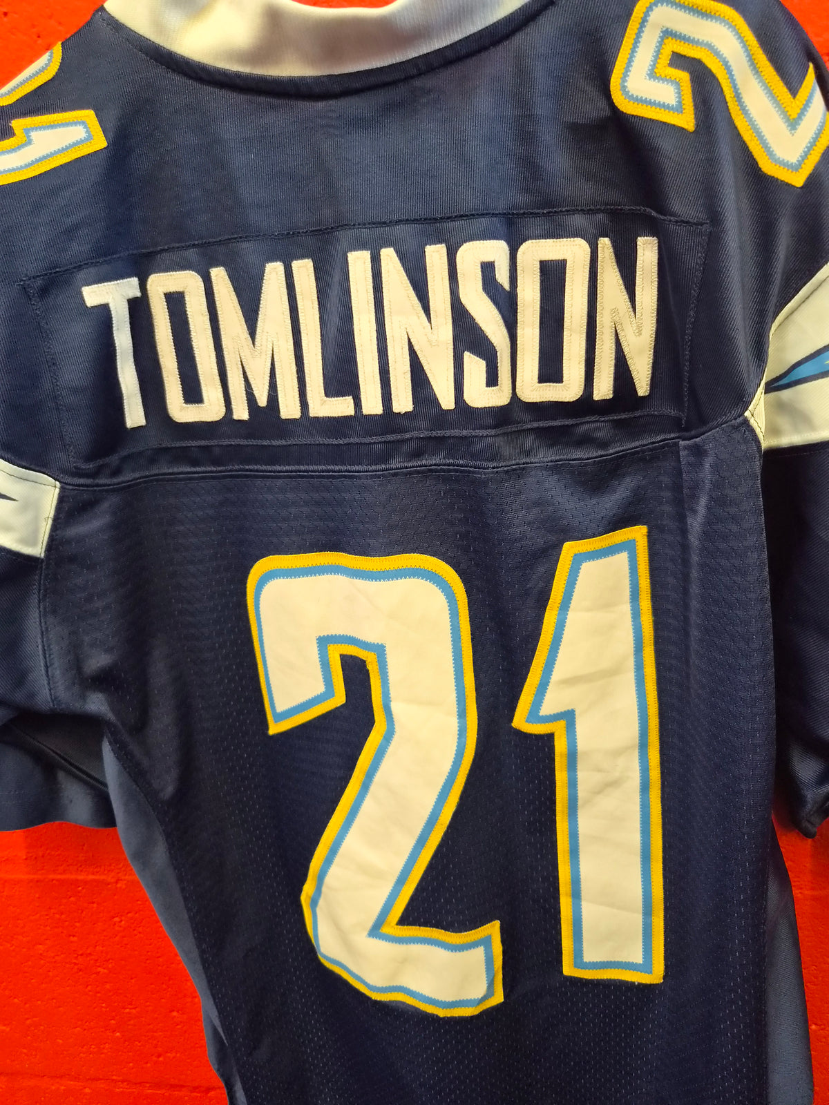 Reebok San Diego/LA Chargers NFL Jersey, #21 Tomlinson, Navy, Size Medium+2 Length
