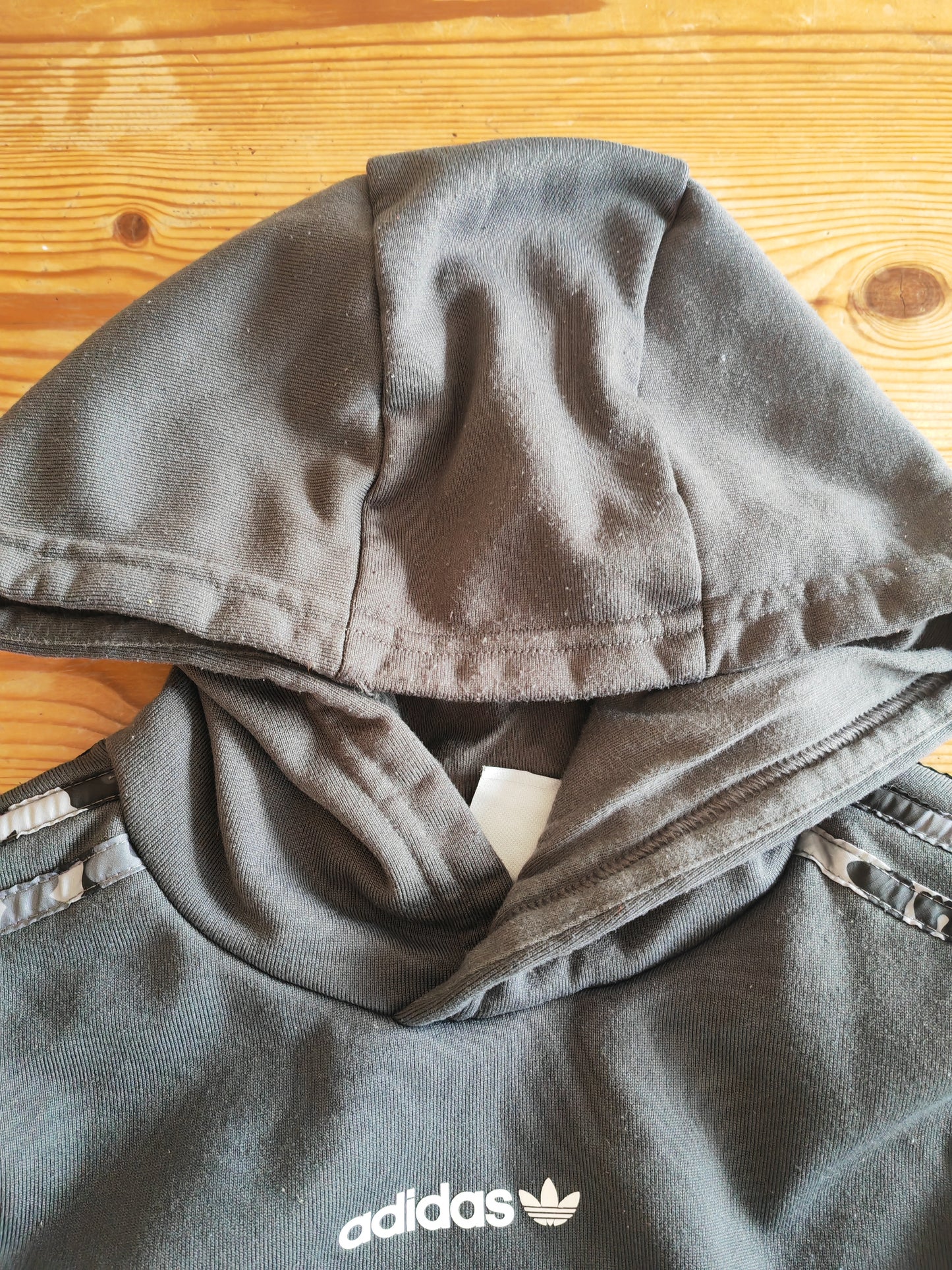 Youth Adidas Pullover Hoodie, Grey/Black, Size 6-7 Years