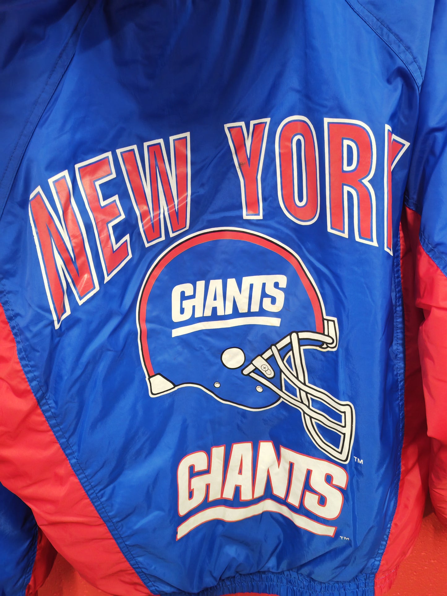 Apex Pro Line New York Giants NFL Full Zip, Hooded Jacket, Blue/Red, Size Medium