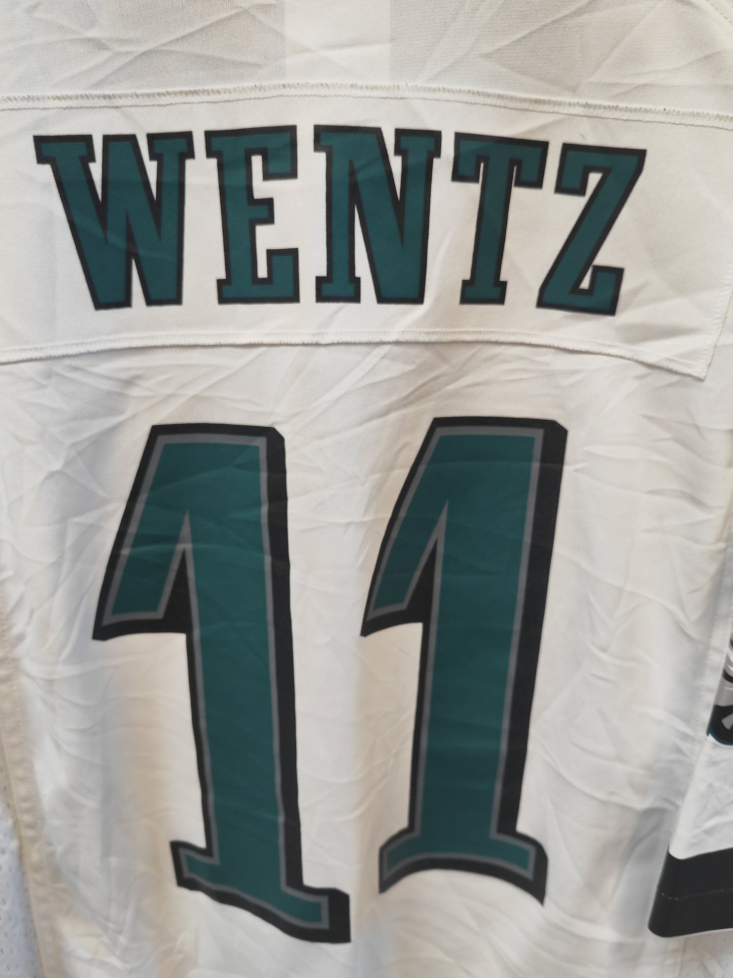 Nike Philadelphia Eagles NFL Jersey, #11 Wentz, White, Size Large