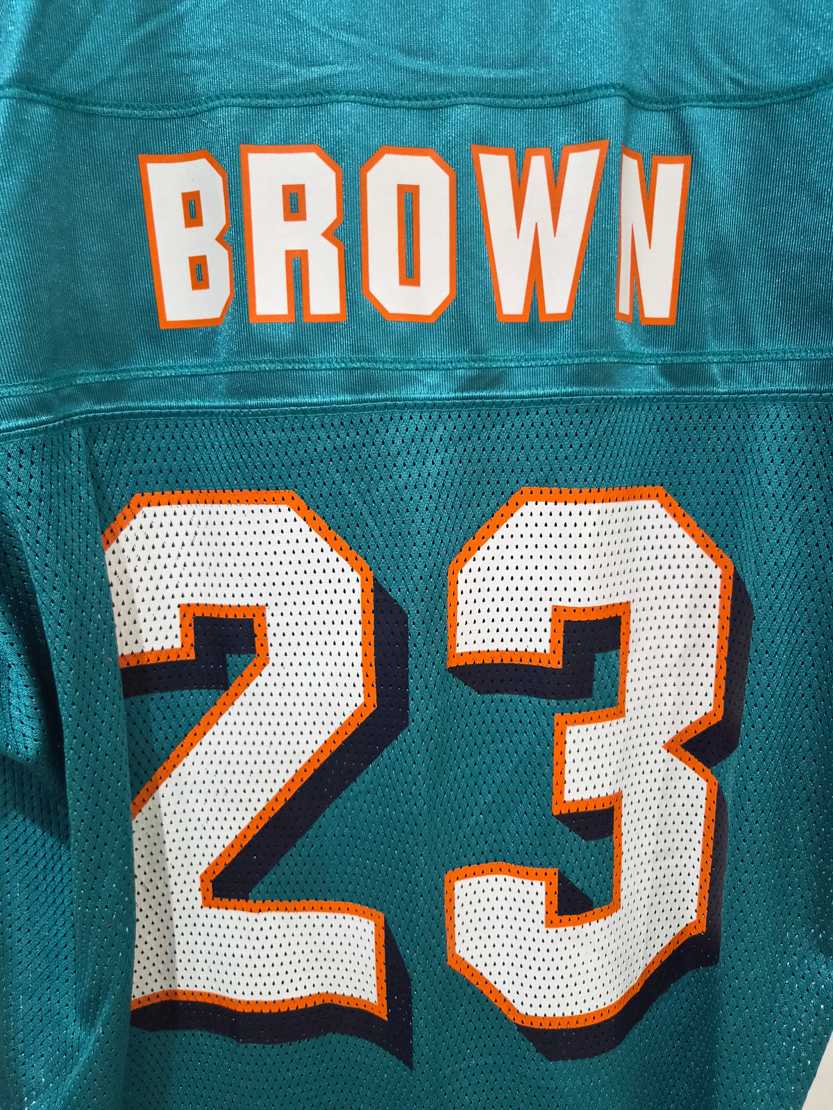 Reebok Miami Dolphins NFL Jersey, #23 Brown, Turquoise, Size XL