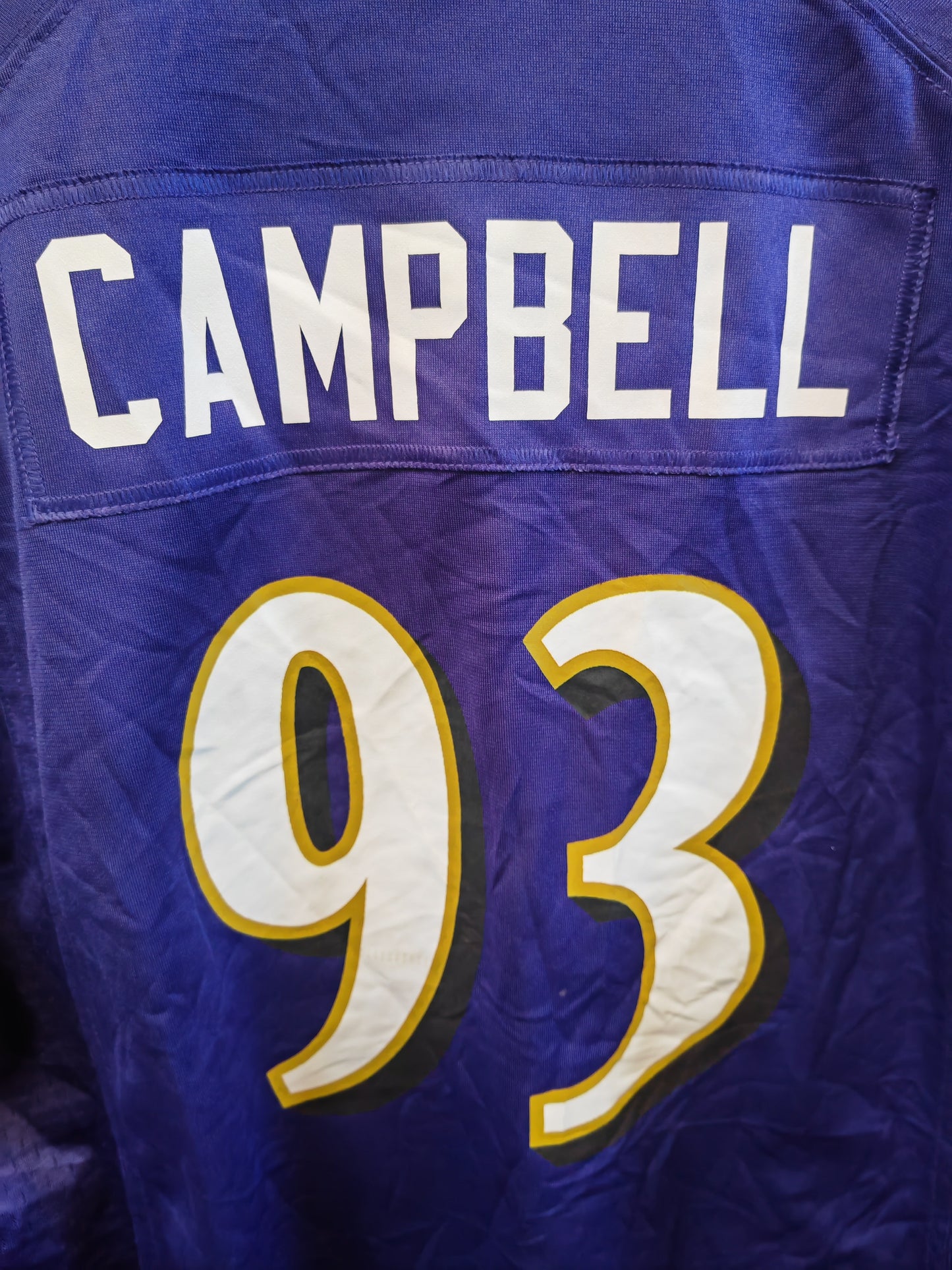 Women's Baltimore Ravens NFL Jersey, #93 Campbell, Purple, Size XL