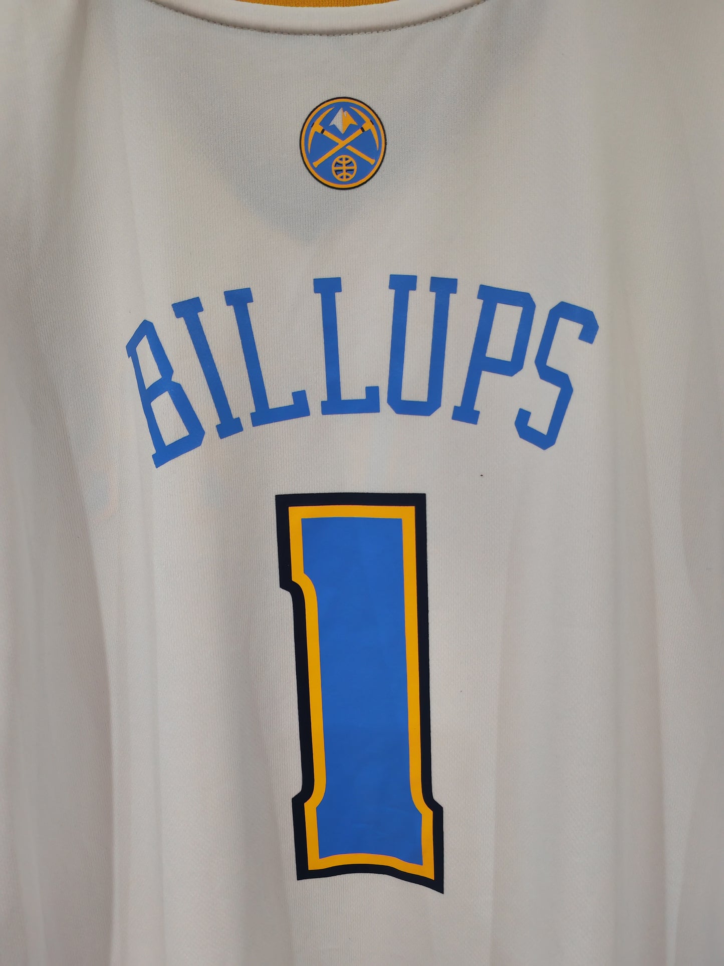 Adidas Denver Nuggets NBA Jersey, #1 Billups, White, Size XL