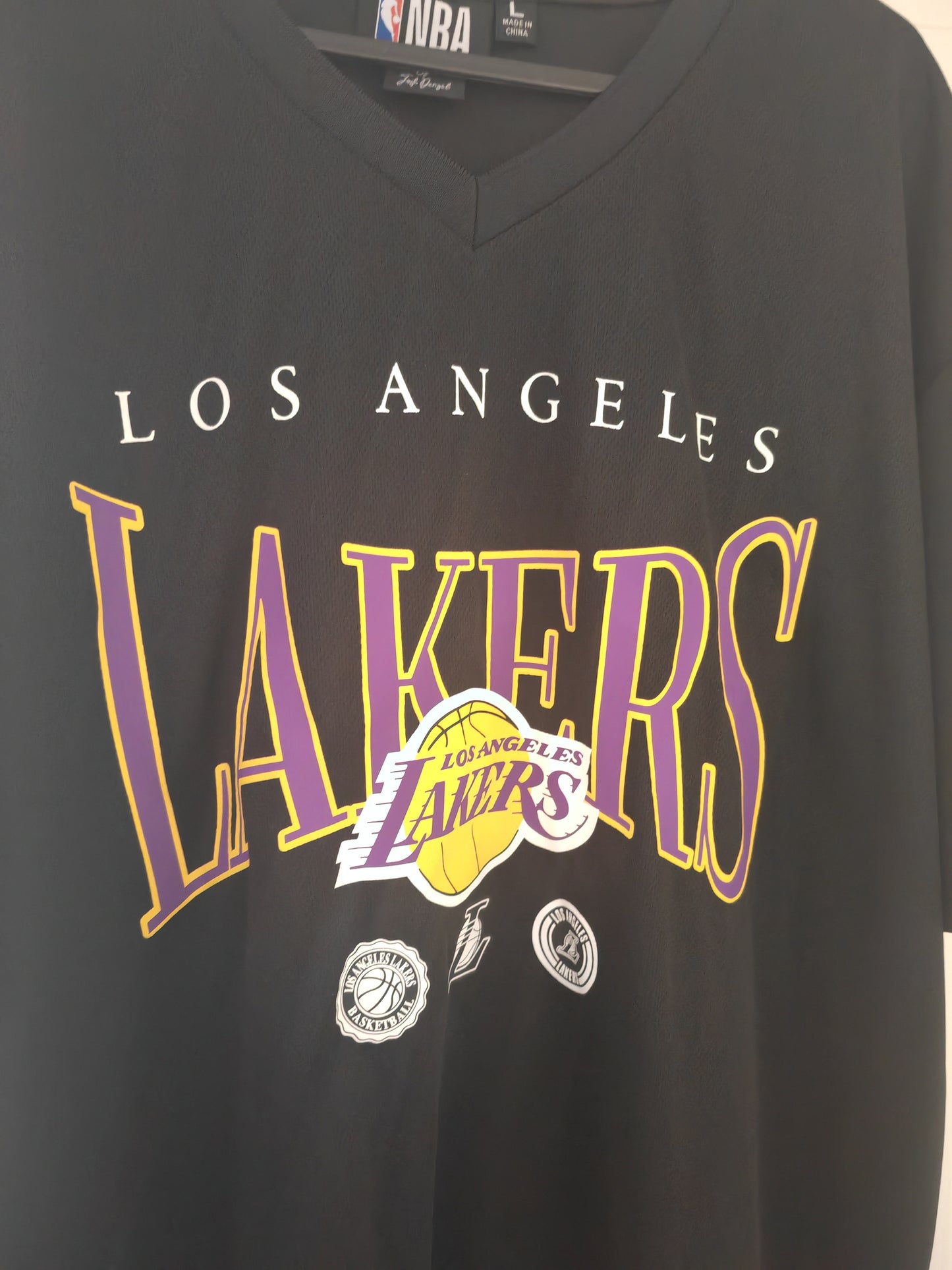 Primark NBA Los Angeles Lakers Short Sleeve T Shirt, Black, Size Large